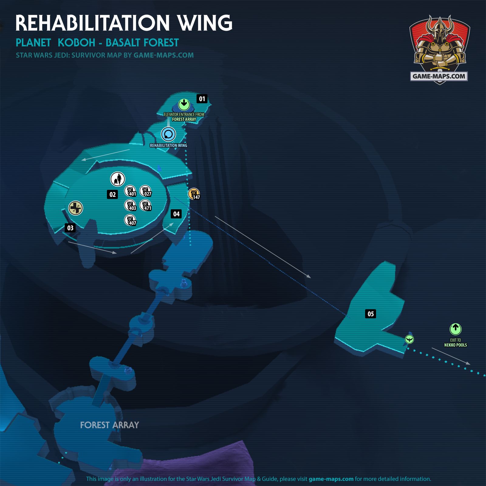 Rehabilitation Wing Map Koboh Planet for Star Wars Jedi Survivor