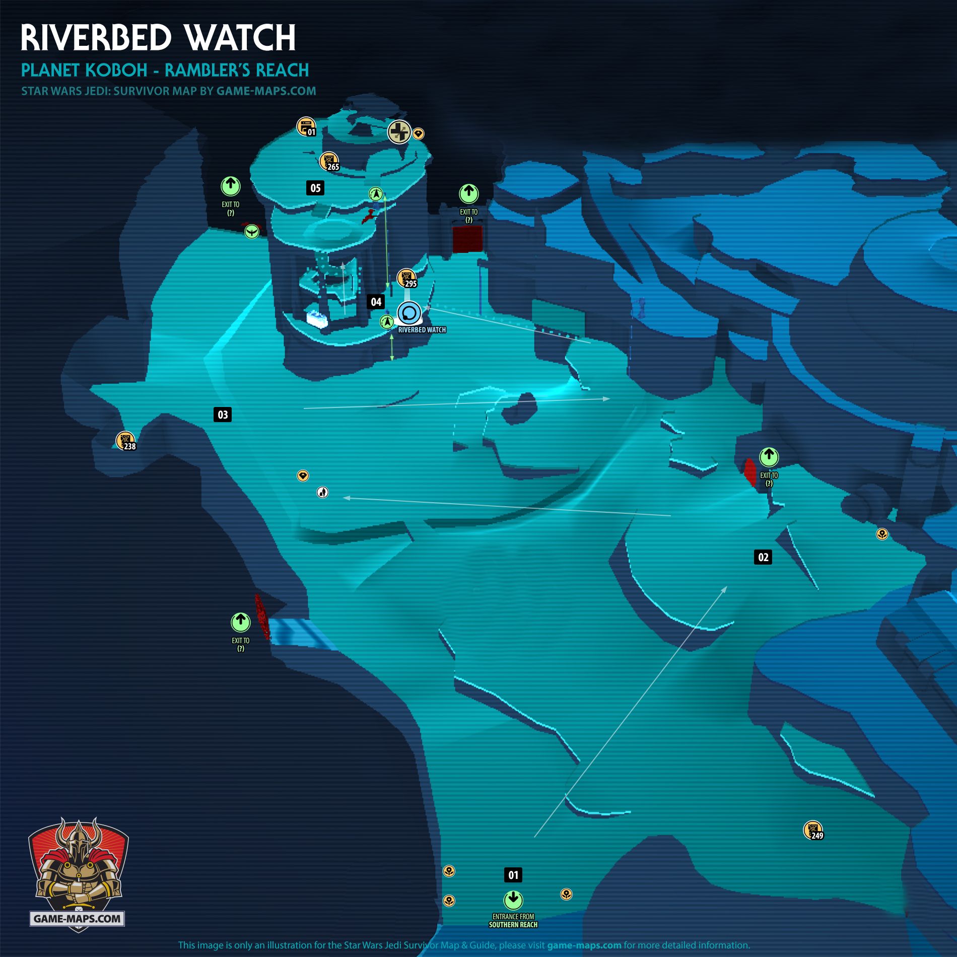 Riverbed Watch Map Koboh Planet for Star Wars Jedi Survivor