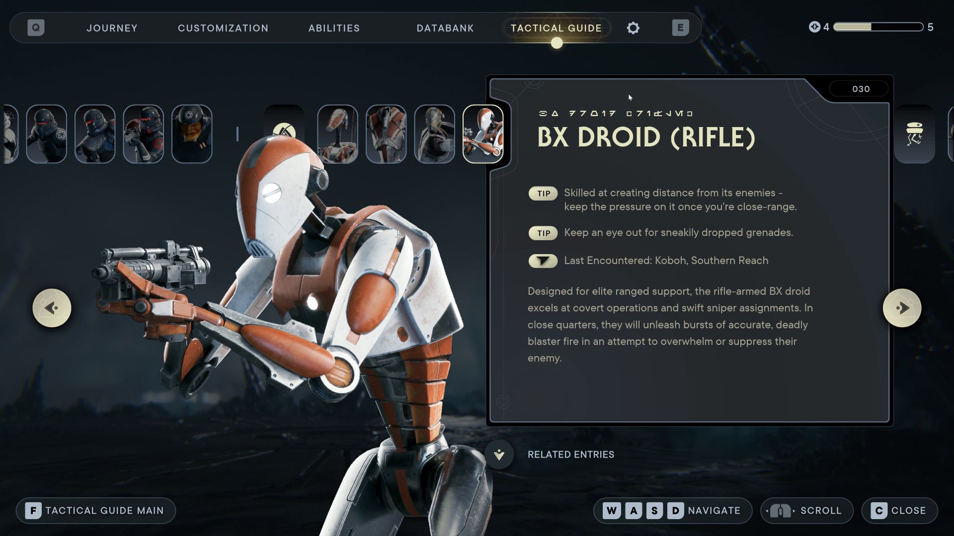 BX Droid (Rifle) (030) Star Wars Jedi Survivor Tactical Guide Update - Star Wars Jedi Survivor