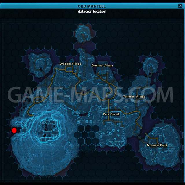 Datacron 13 Location Map Star Wars: The Old Republic