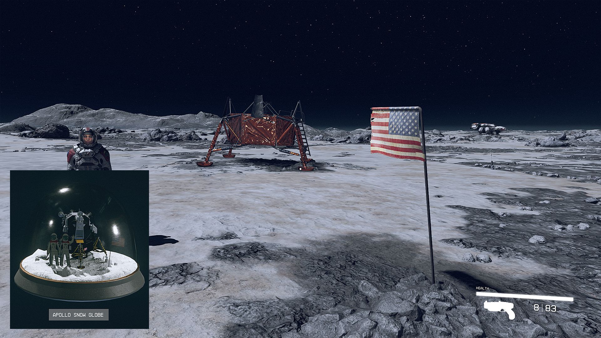 Apollo Landing Site Landmark - Luna - Earth - Sol System Starfield - Starfield