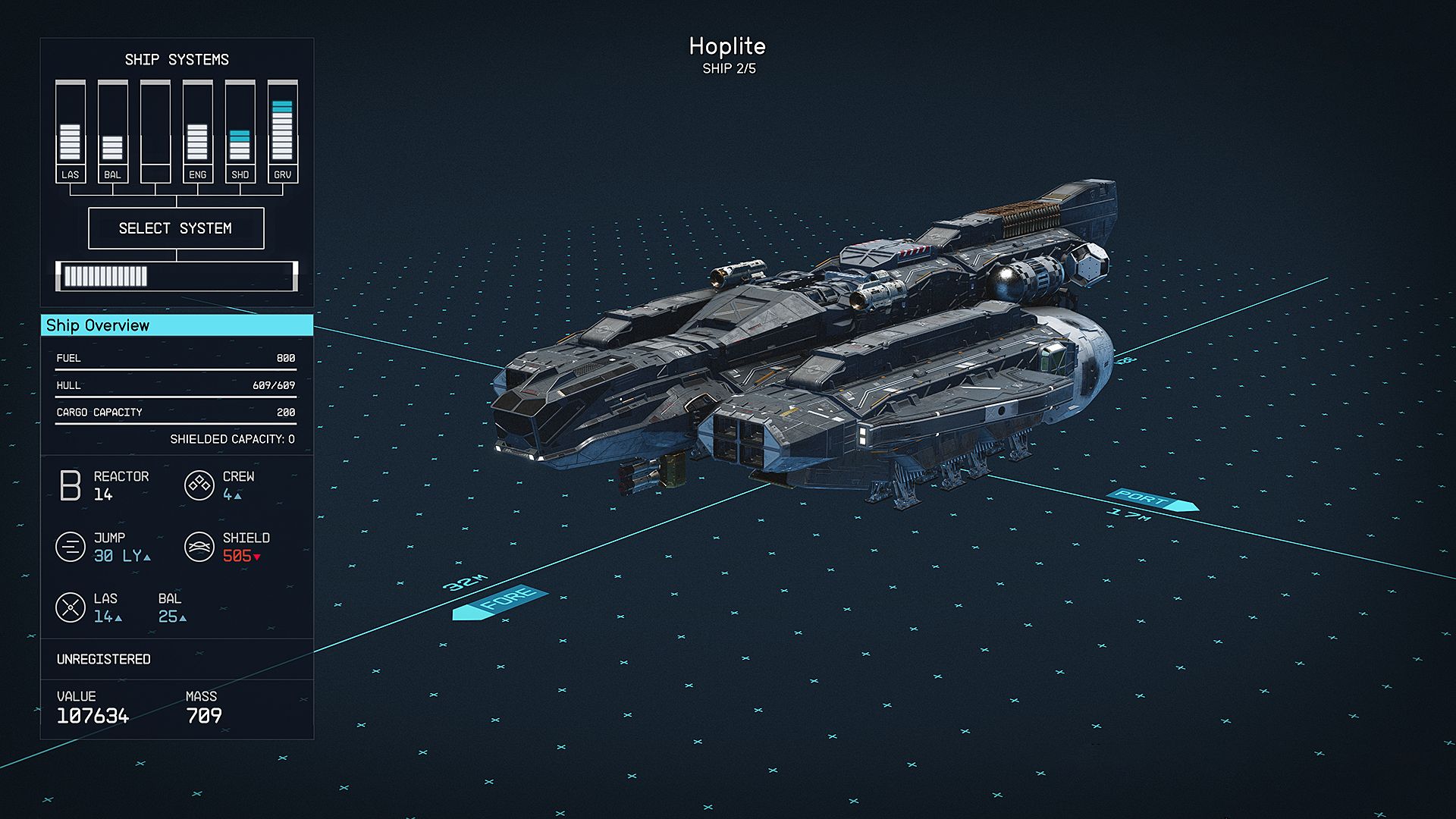 Hoplite Starship in Starfield Deimos Staryard - Starfield