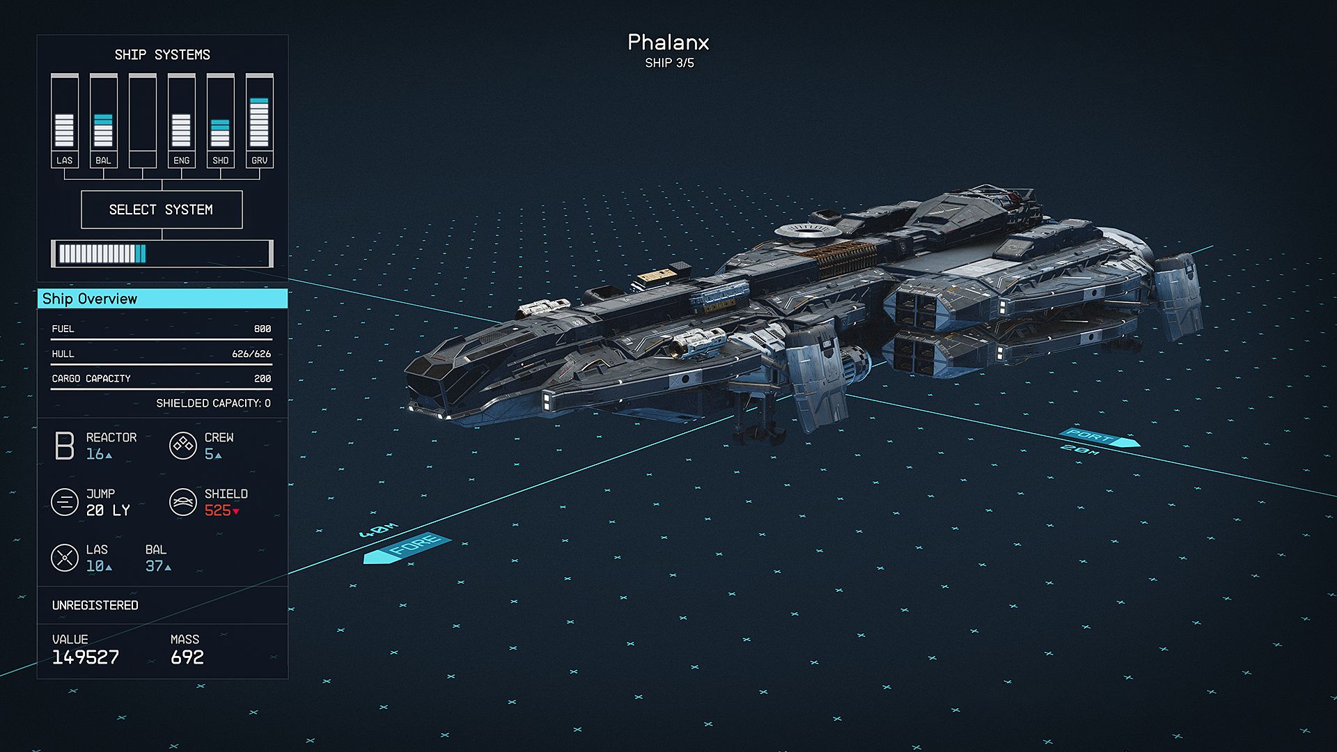 Phalanx Starship in Starfield Deimos Staryard - Starfield