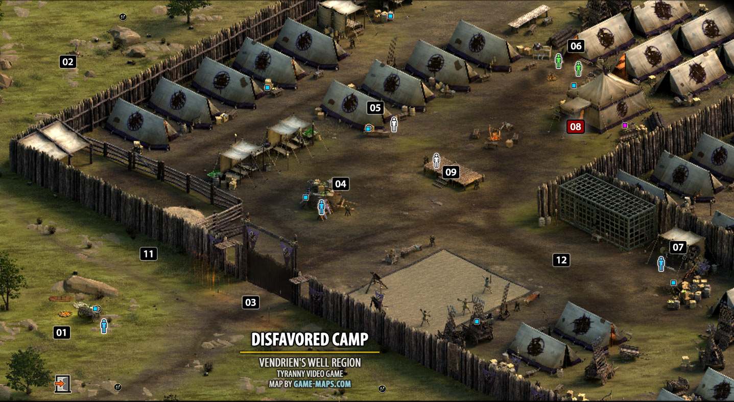 Disfavored Camp Map, Vendrien's Well, Tyranny Video Game