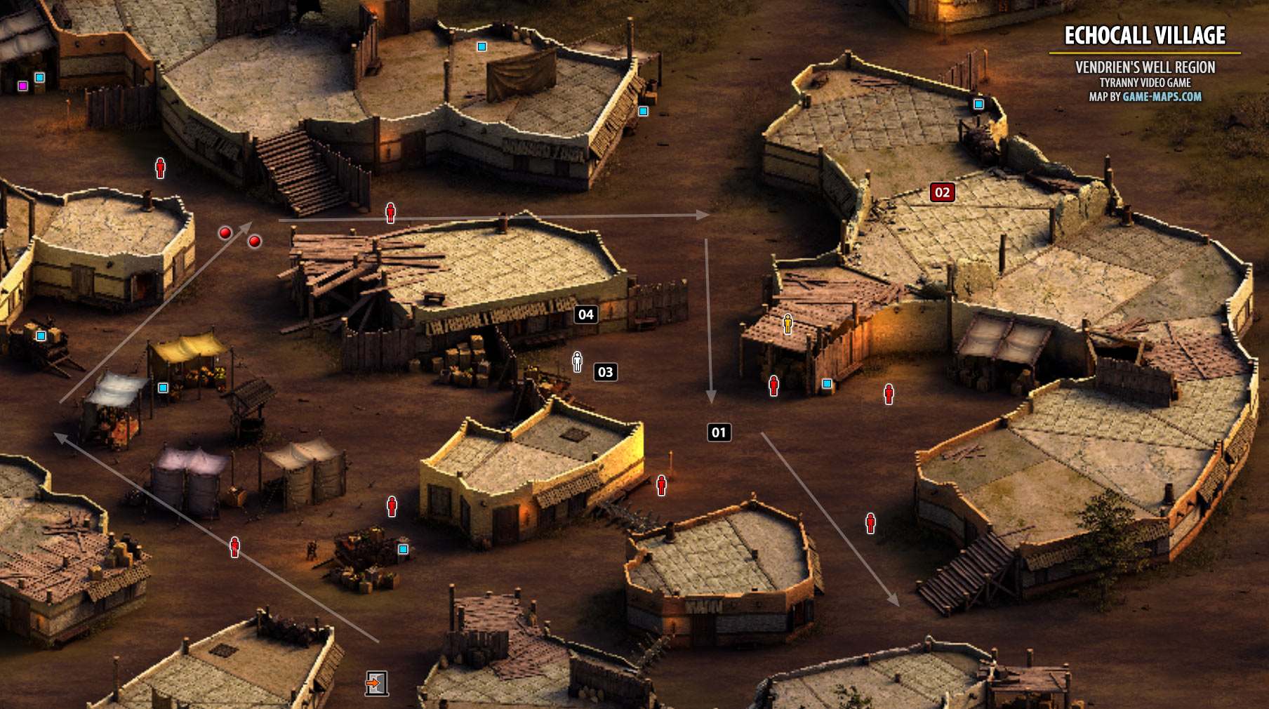 Echocall Village Map, Vendrien's Well, Tyranny Video Game