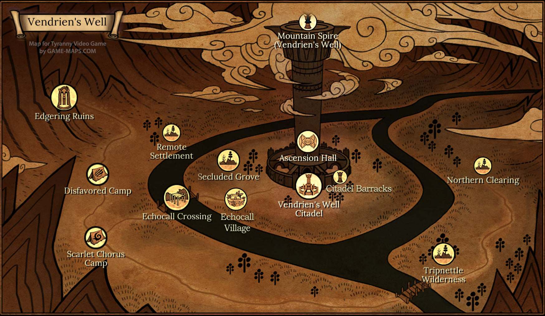Vendrien's Well Map, Vendrien's Well, Tyranny Video Game