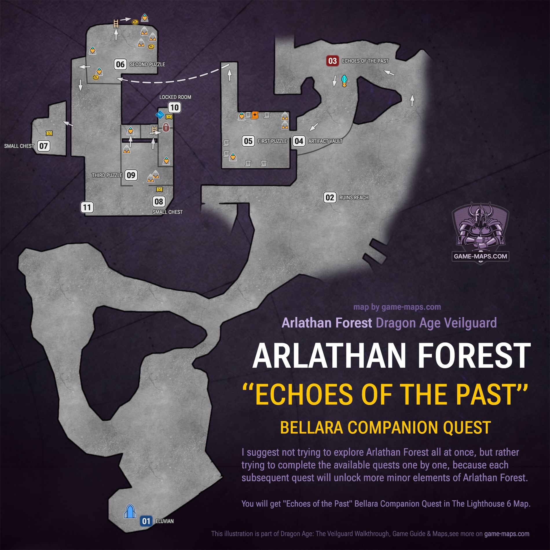 Arlathan Forest 6B - Dragon Age Veilguard Map - Echoes of the Past - Bellara Companion Quest - Chapter 6: Arlathan Forest