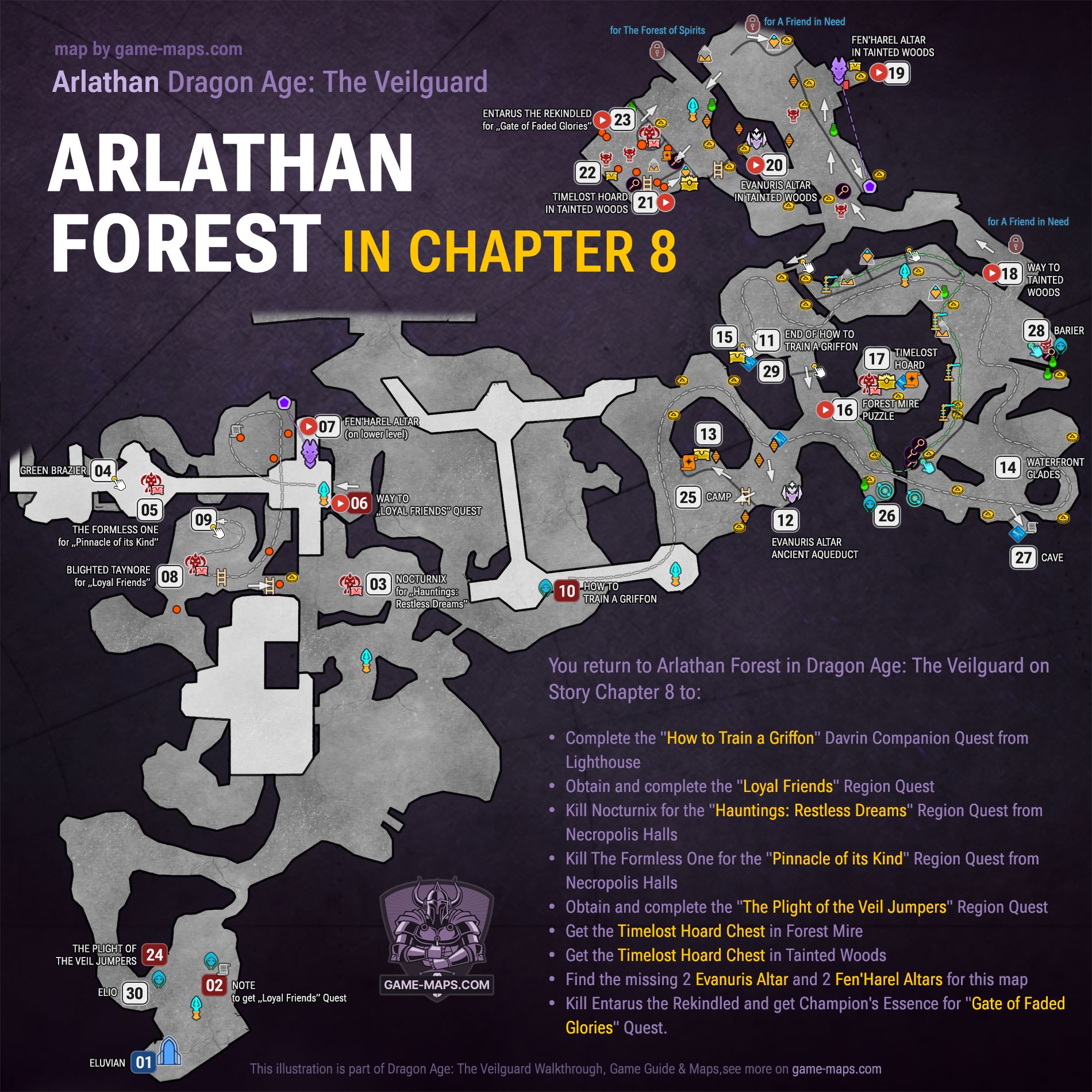 Arlathan Forest Map Chapter 8 - How to Train a Griffon - Dragon Age Veilguard