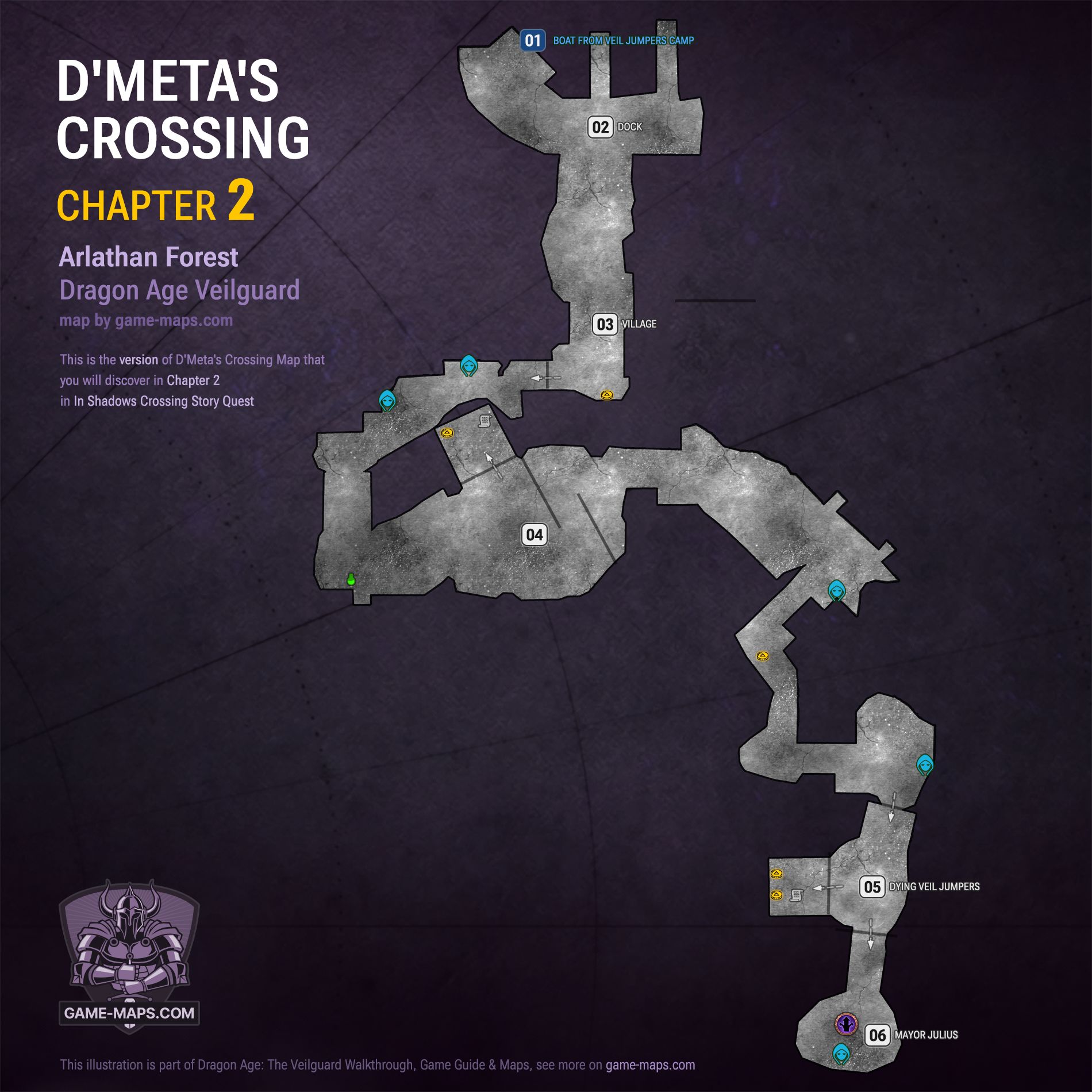 D'Meta's Crossing Dragon Age Veilguard Map - Shadows Crossing Quest - Chapter 2: Arlathan Forest