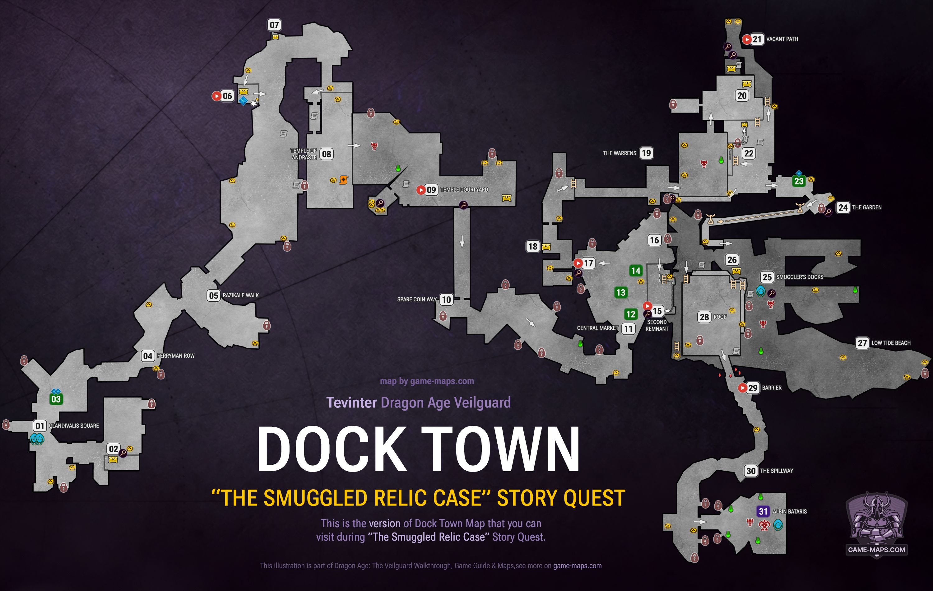 Dock Town 4 - Dragon Age Veilguard Map - The Smuggled Relic Case Quest - Chapter 4: Tevinter