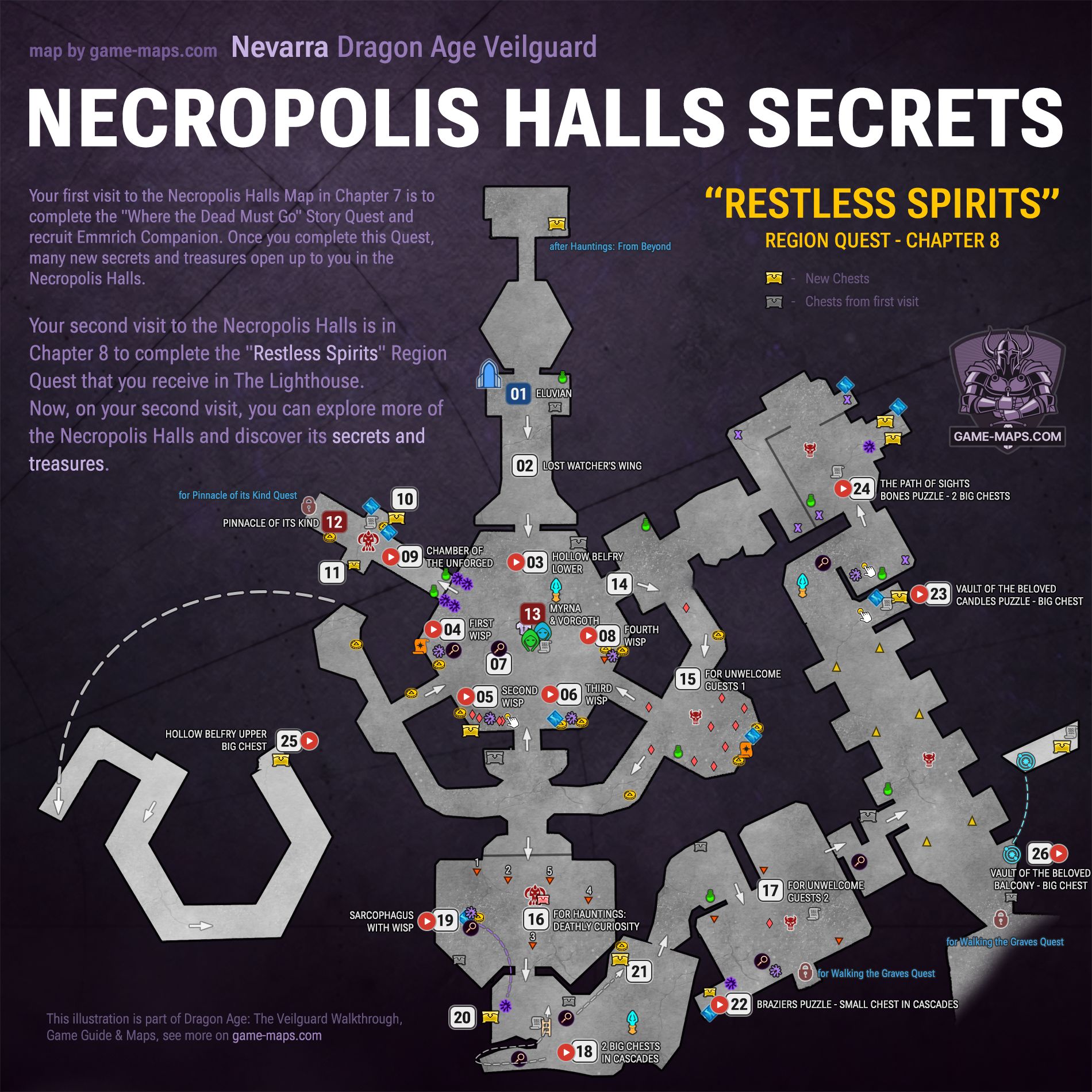 Necropolis Halls Secrets - Dragon Age Veilguard Map - Where the Dead Must Go Quest - Chapter 8: Nevarra