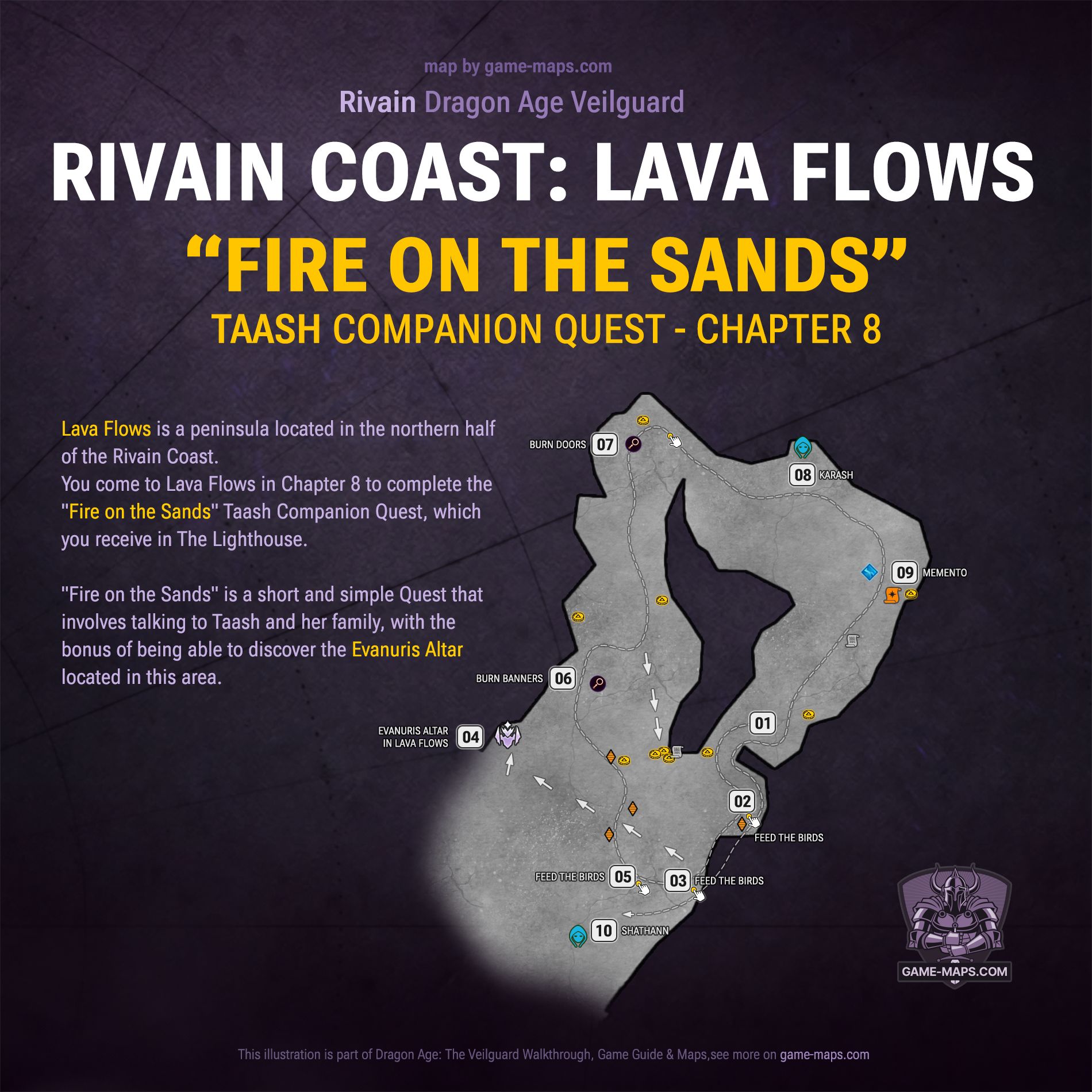 Rivain Coast: Lava Flows Map - Fire on the Sands - Dragon Age Veilguard