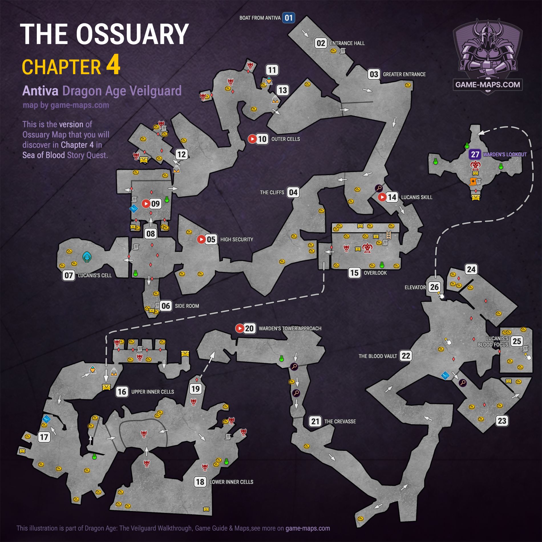 The Ossuary Dragon Age Veilguard Map - Sea of Blood Quest - Chapter 4: Antiva