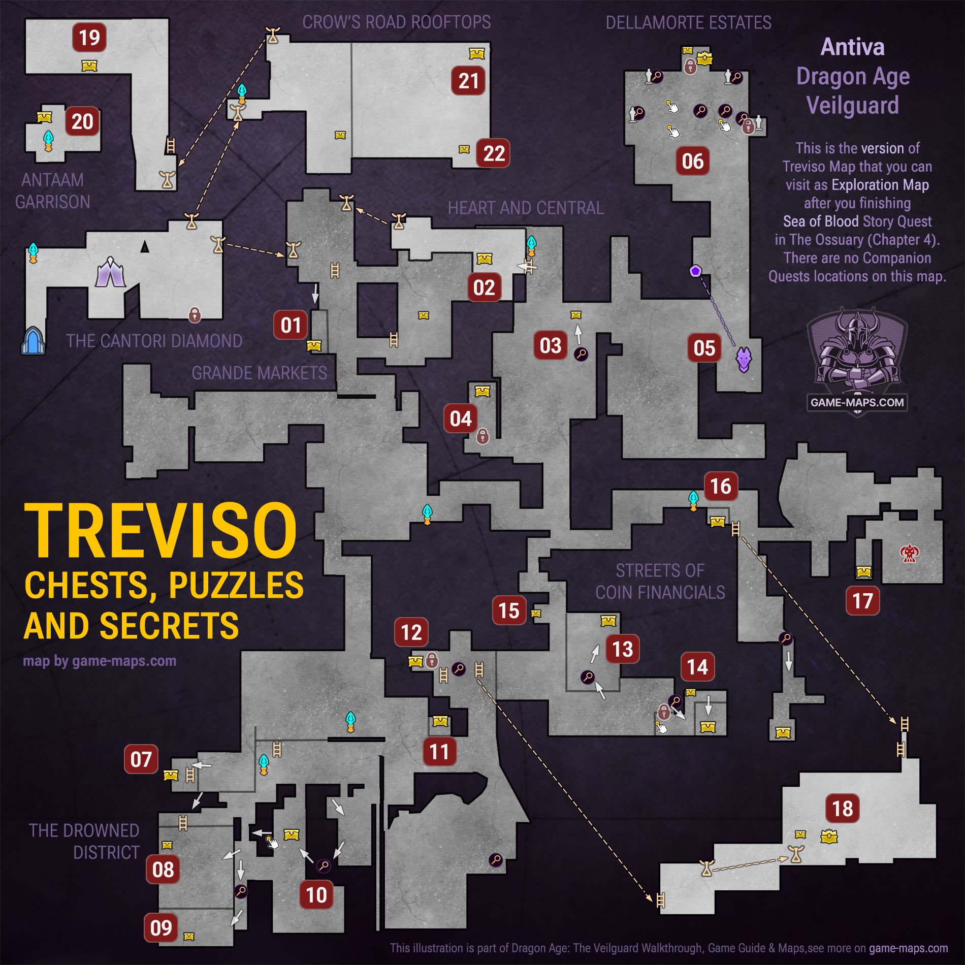 Treviso Map, Chests, Puzzles and Secrets, Dragon Age Veilguard