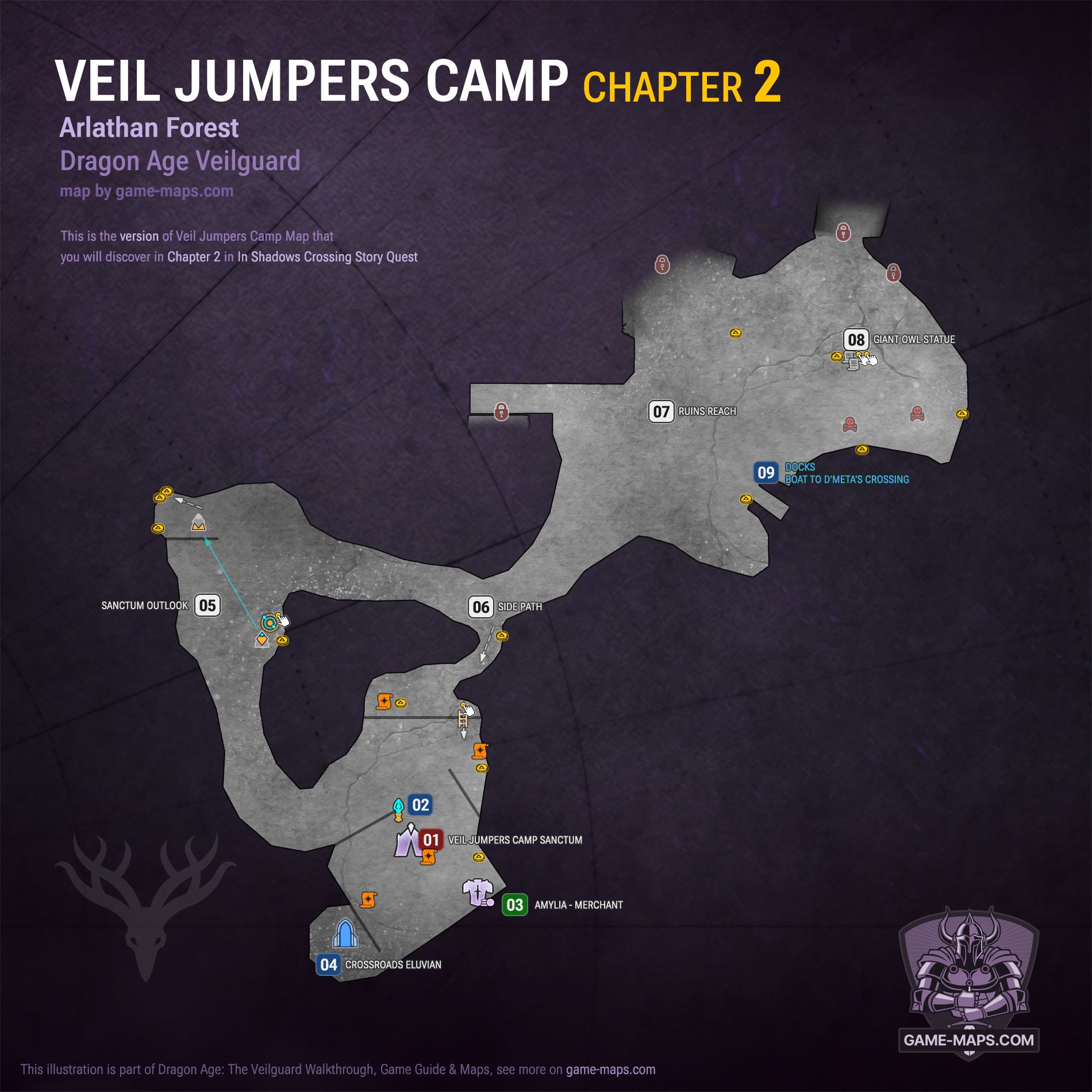 Veil Jumpers Camp Dragon Age Veilguard Map - Shadows Crossing Quest - Chapter 2: Arlathan Forest