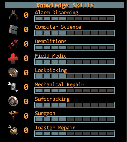 Wasteland 2 - Wasteland 2 - Knowledge Skills