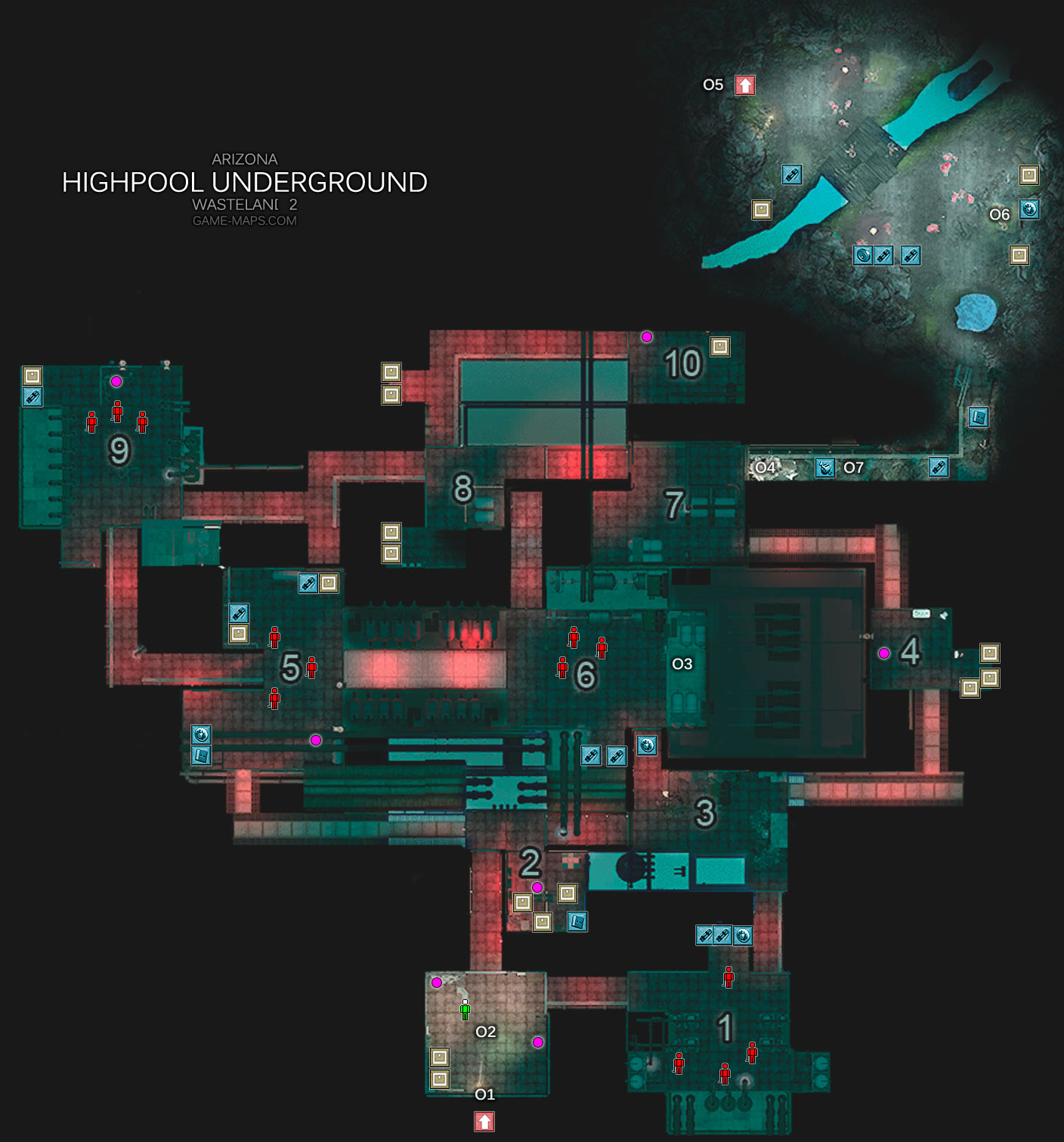 Highpool Underground Map - Arizona - Wasteland 2