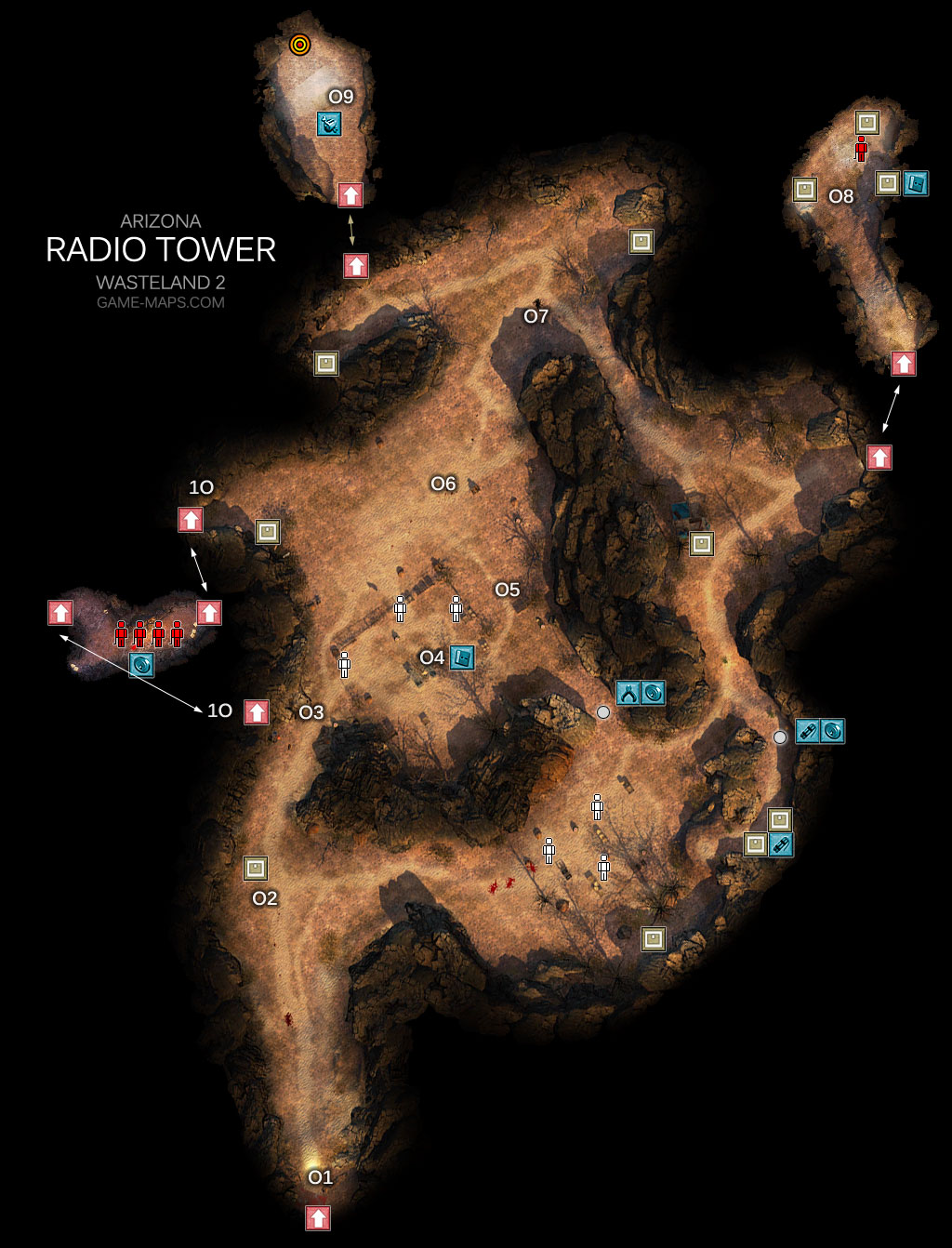 Radio Tower Map - Arizona - Wasteland 2