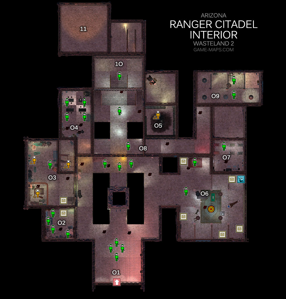 Ranger Citadel Interior Map - Arizona - Wasteland 2