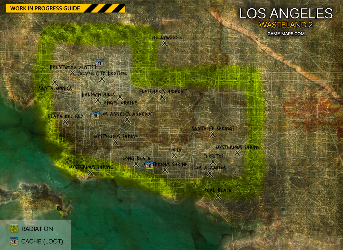 Wasteland 2 California World Map 