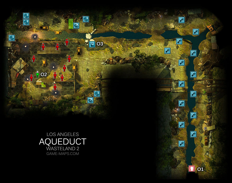 Wasteland 2 Los Angeles Map Aqueduct   Los Angeles   Wasteland 2 | game maps.com