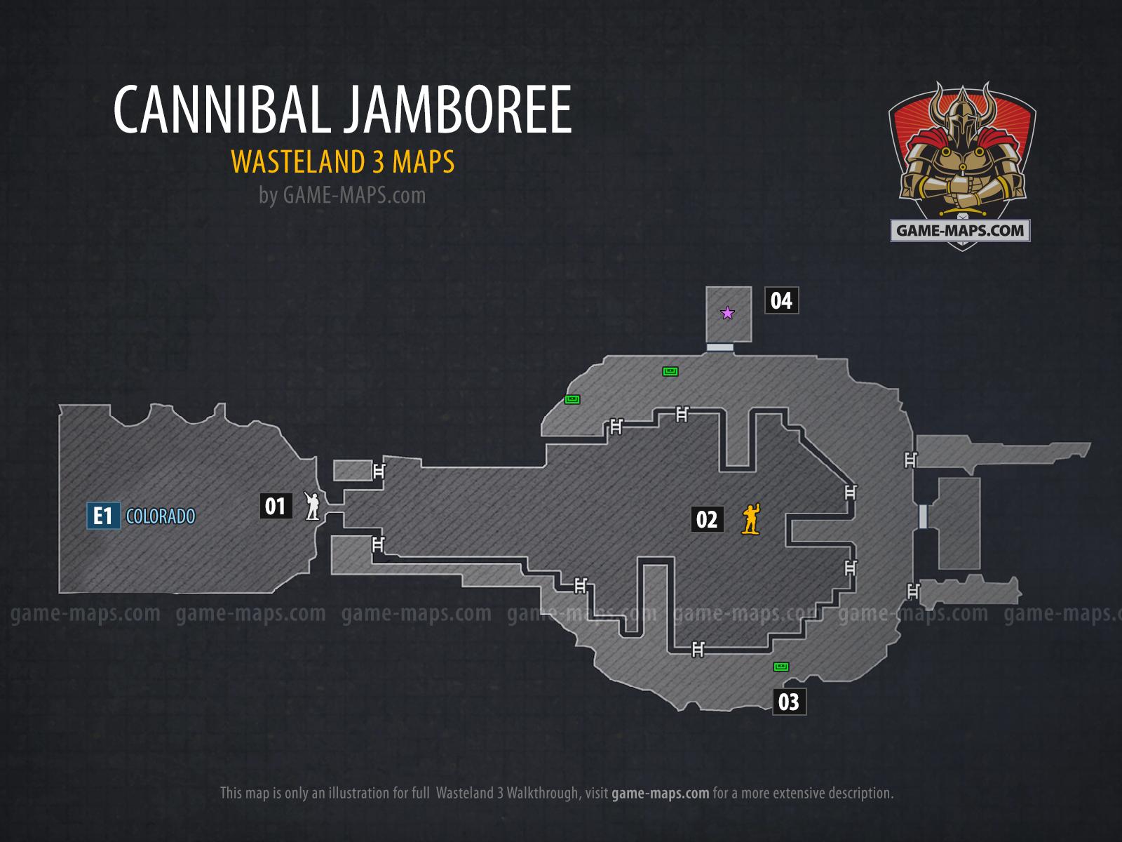 Map of Cannibal Jamboree in Wasteland 3