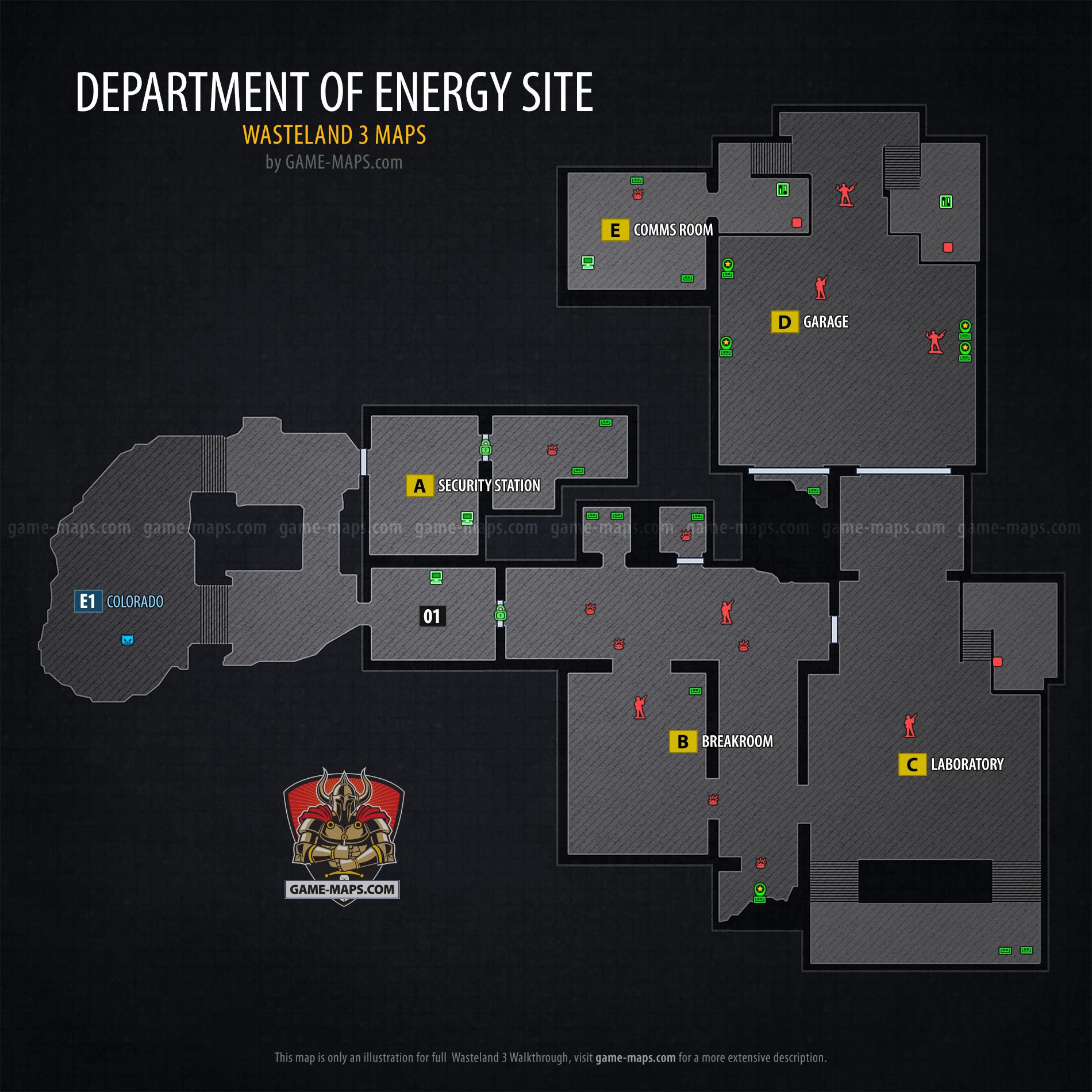 Map of Department of Energy Site in Wasteland 3