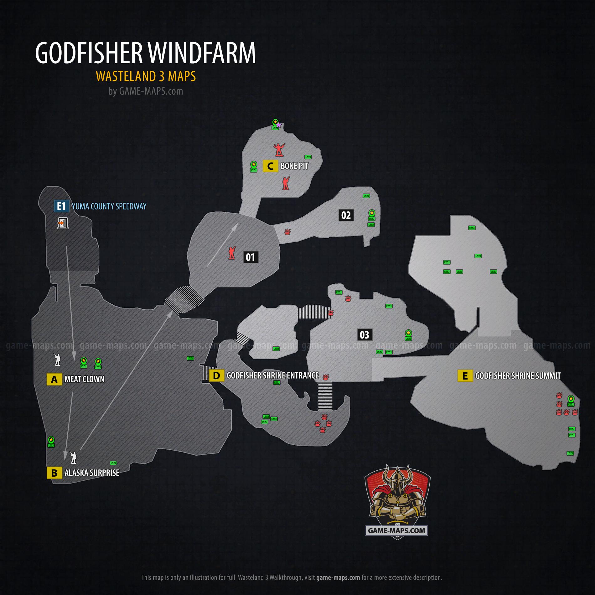 Map of Godfisher Windfarm in Wasteland 3