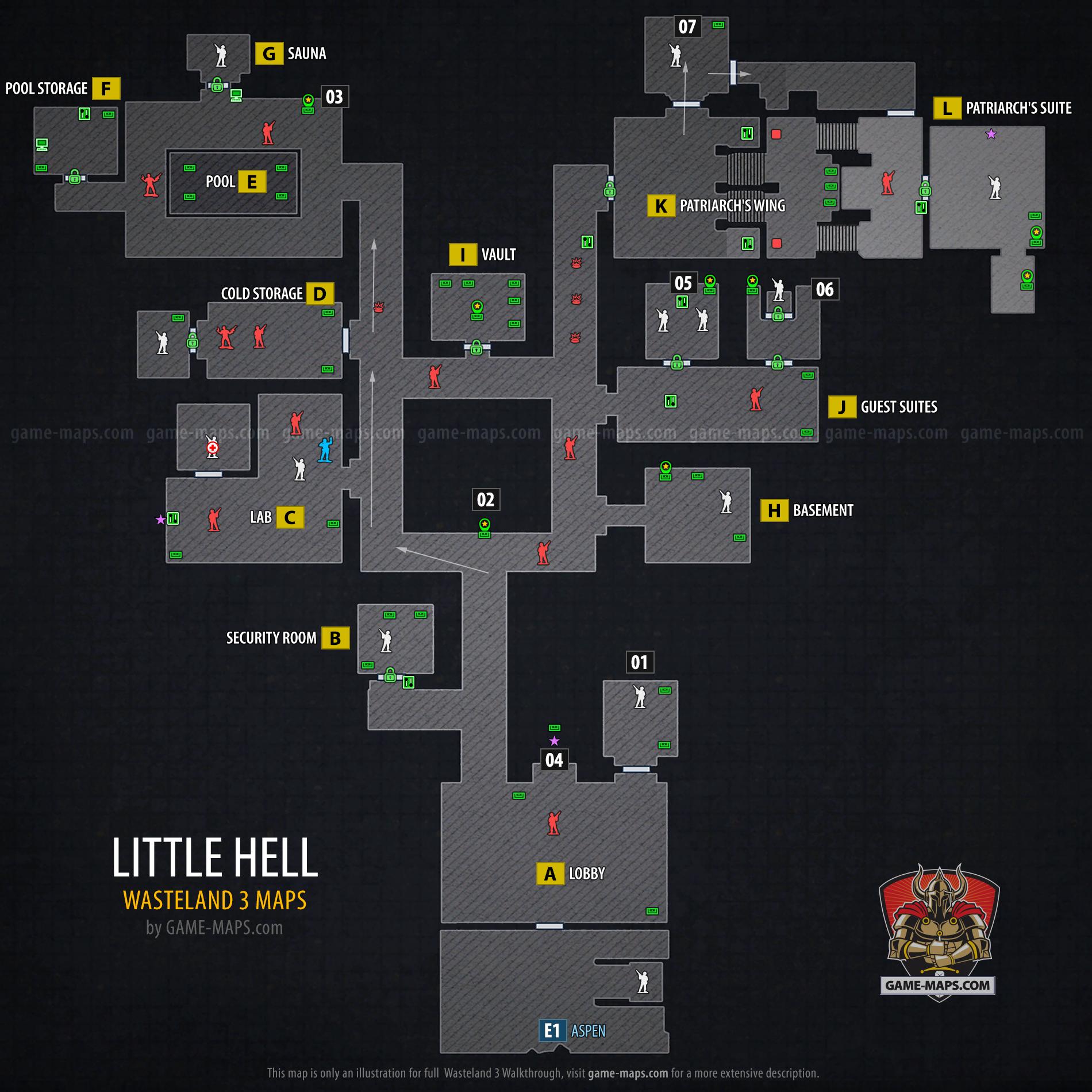 Map of Little Hell in Wasteland 3