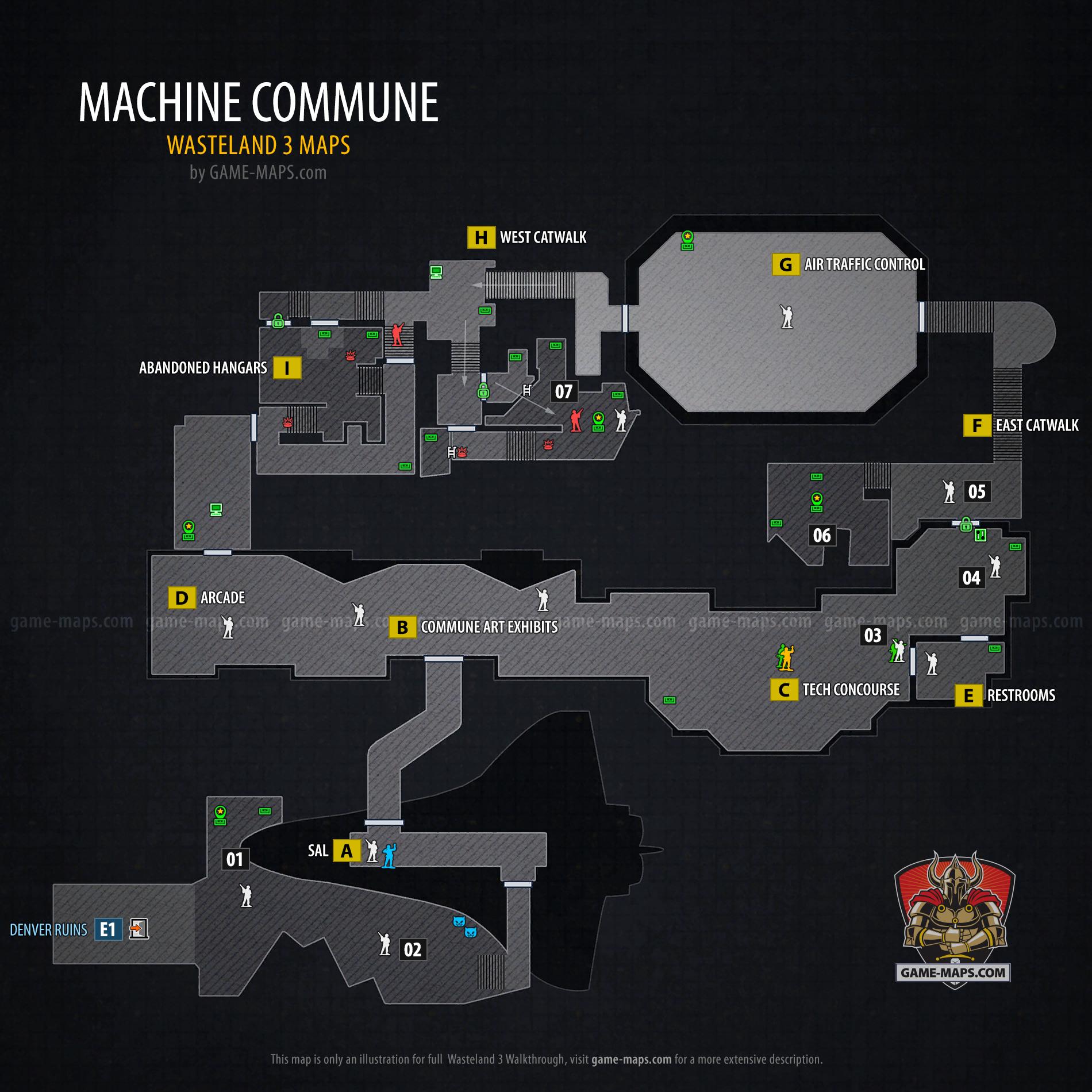 Map of Machine Commune in Wasteland 3