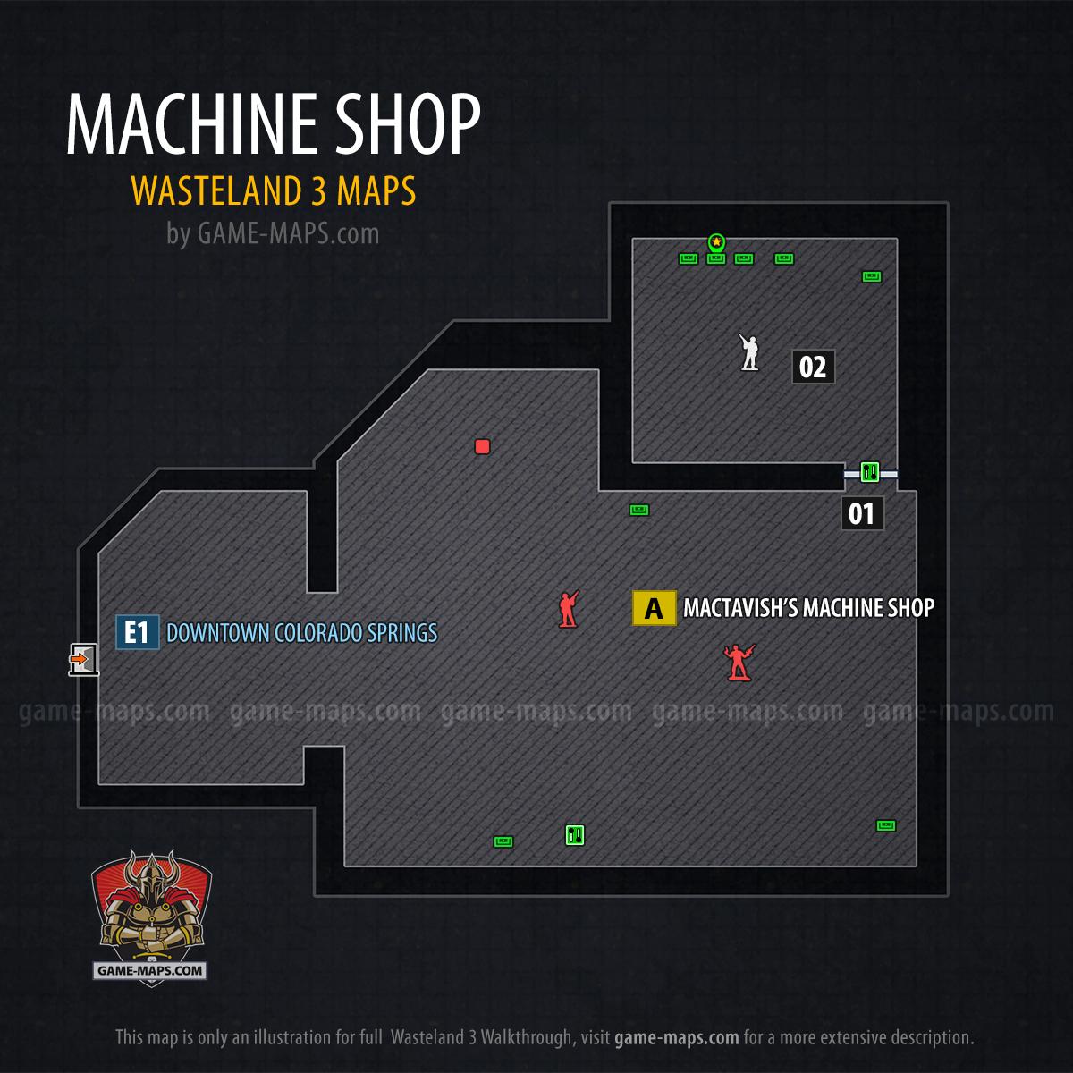 Map of Machine Shop in Wasteland 3