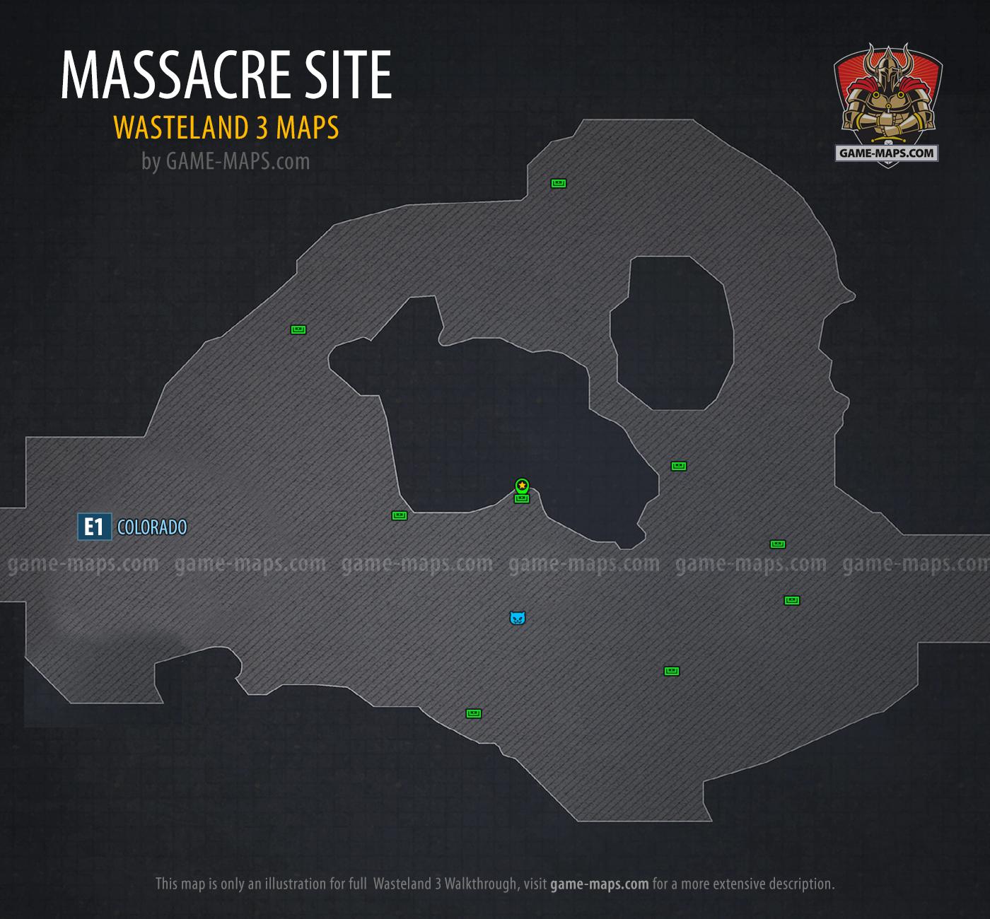 Map of Massacre Site in Wasteland 3