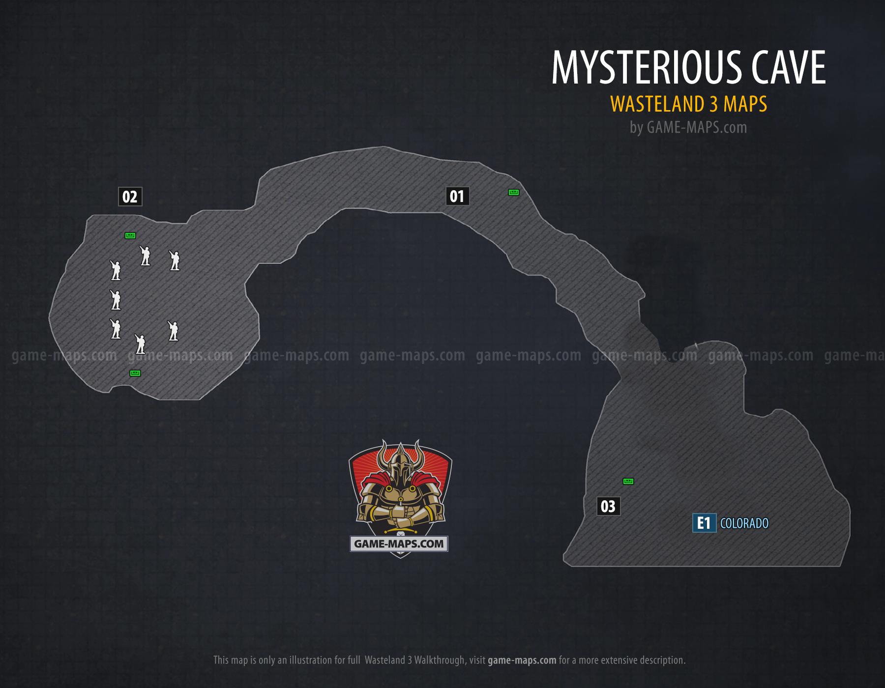 Map of Mysterious Cave in Wasteland 3