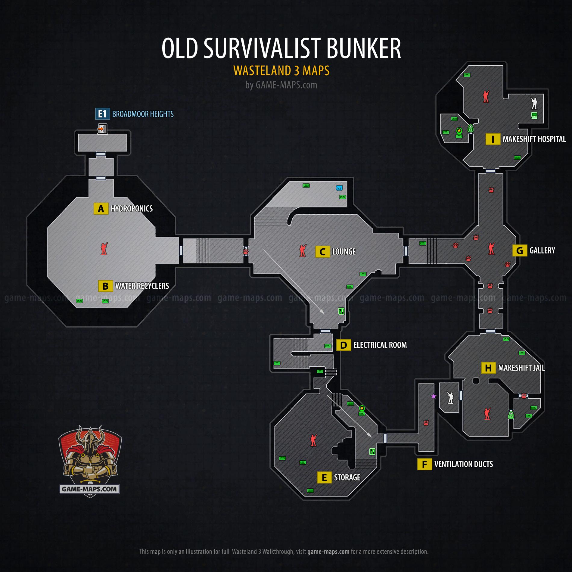 Old Survivalist Bunker Map - Wasteland 3