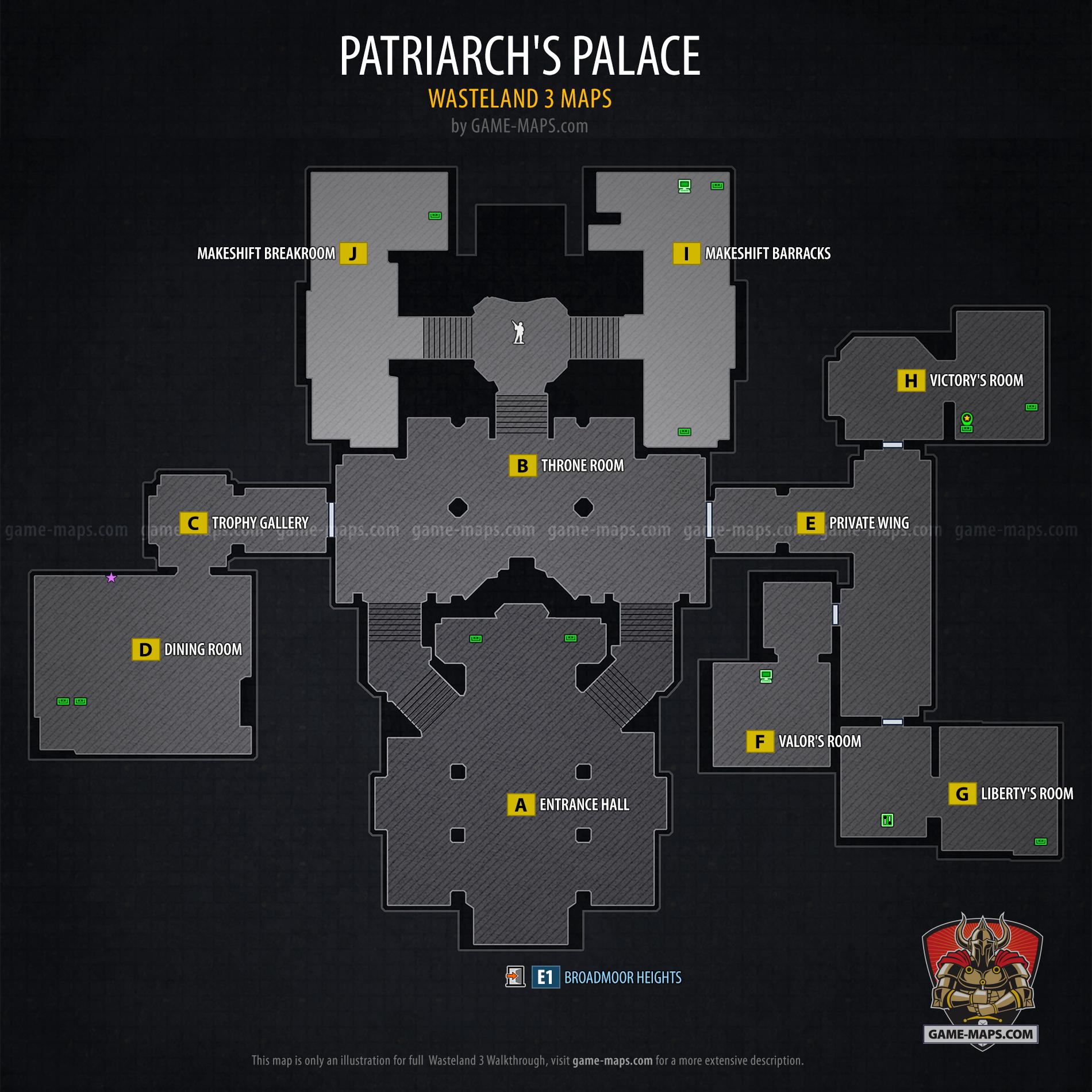 Map of Patriarch's Palace in Wasteland 3