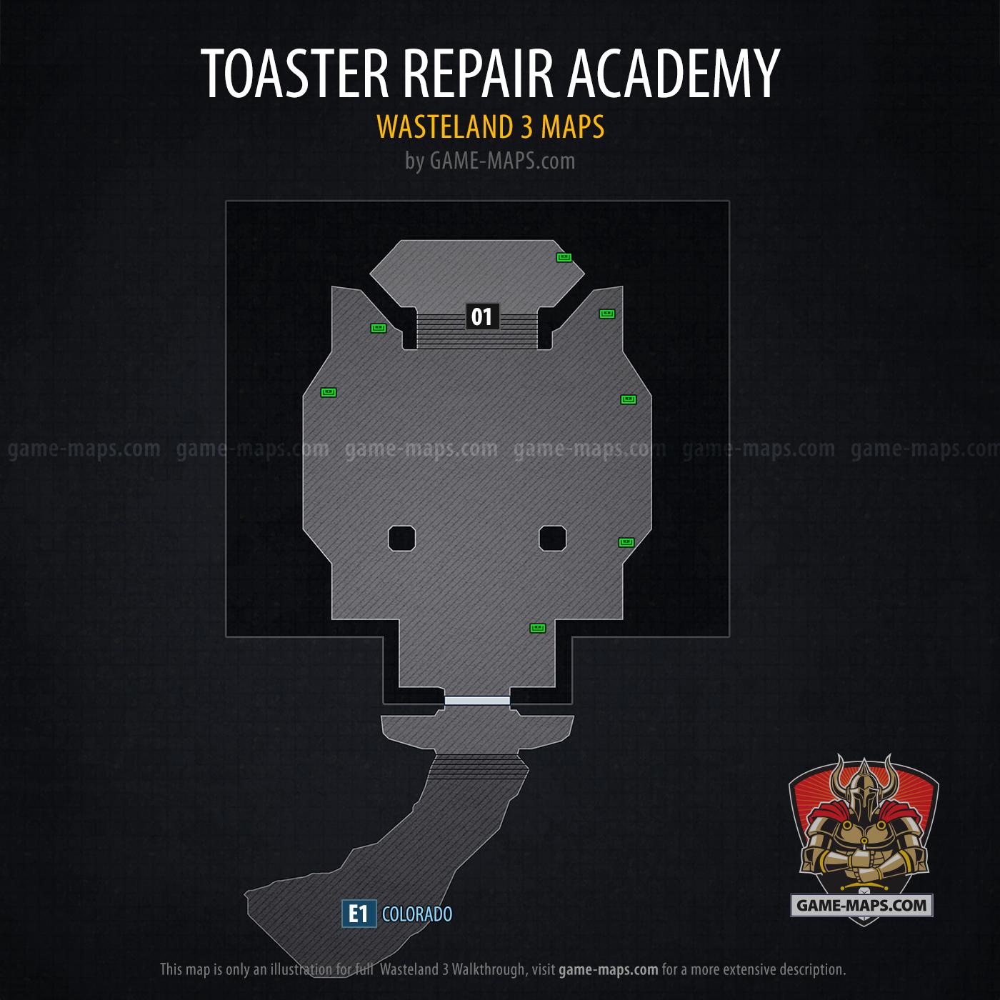 Map of Toaster Repair Academy in Wasteland 3