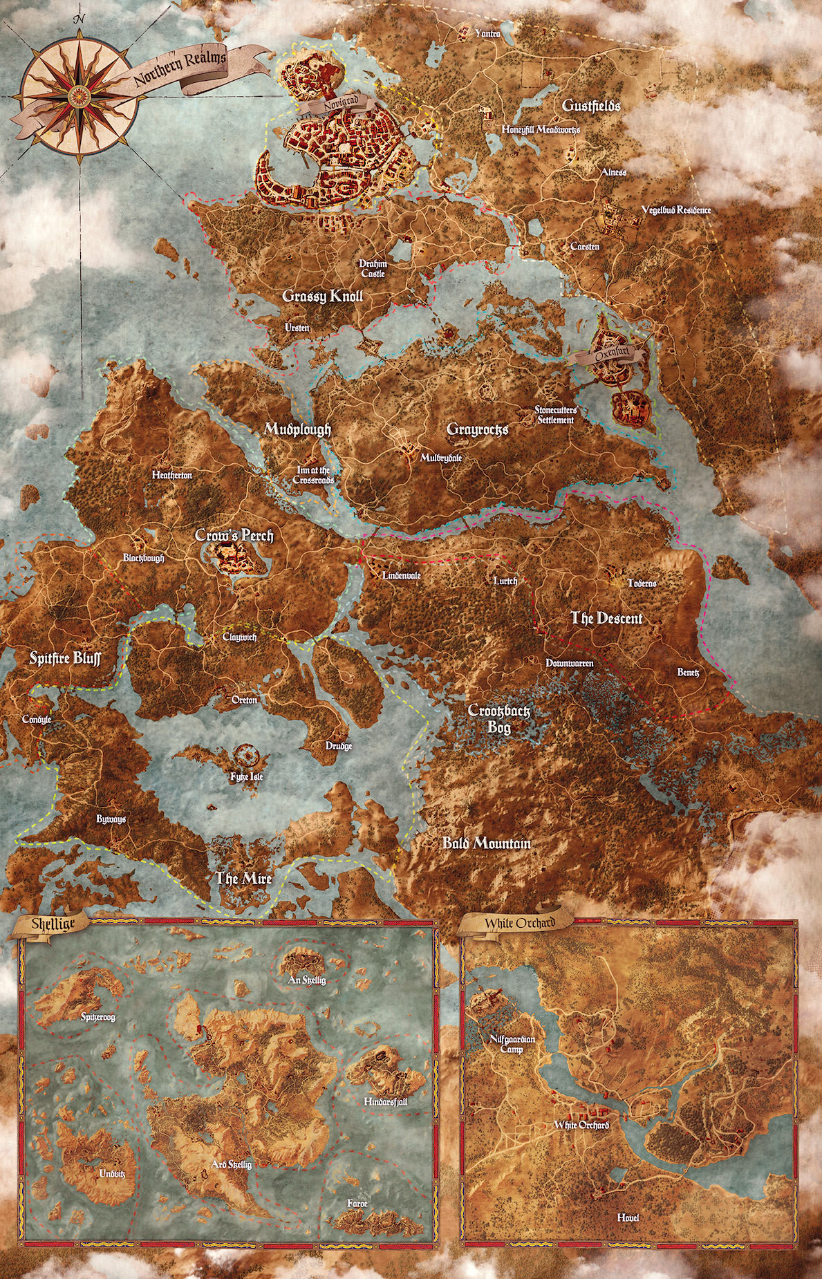 Painted map for The Witcher 3: Wild Hunt