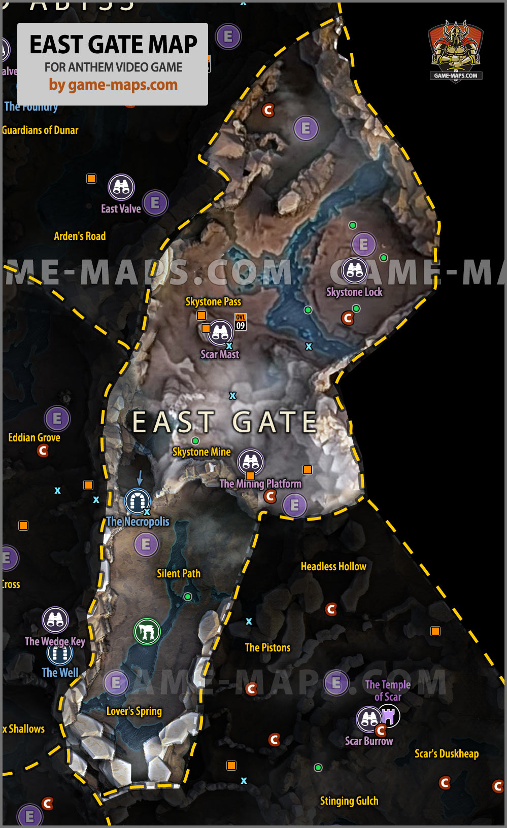 East Gate Map - Anthem Game | game-maps.com