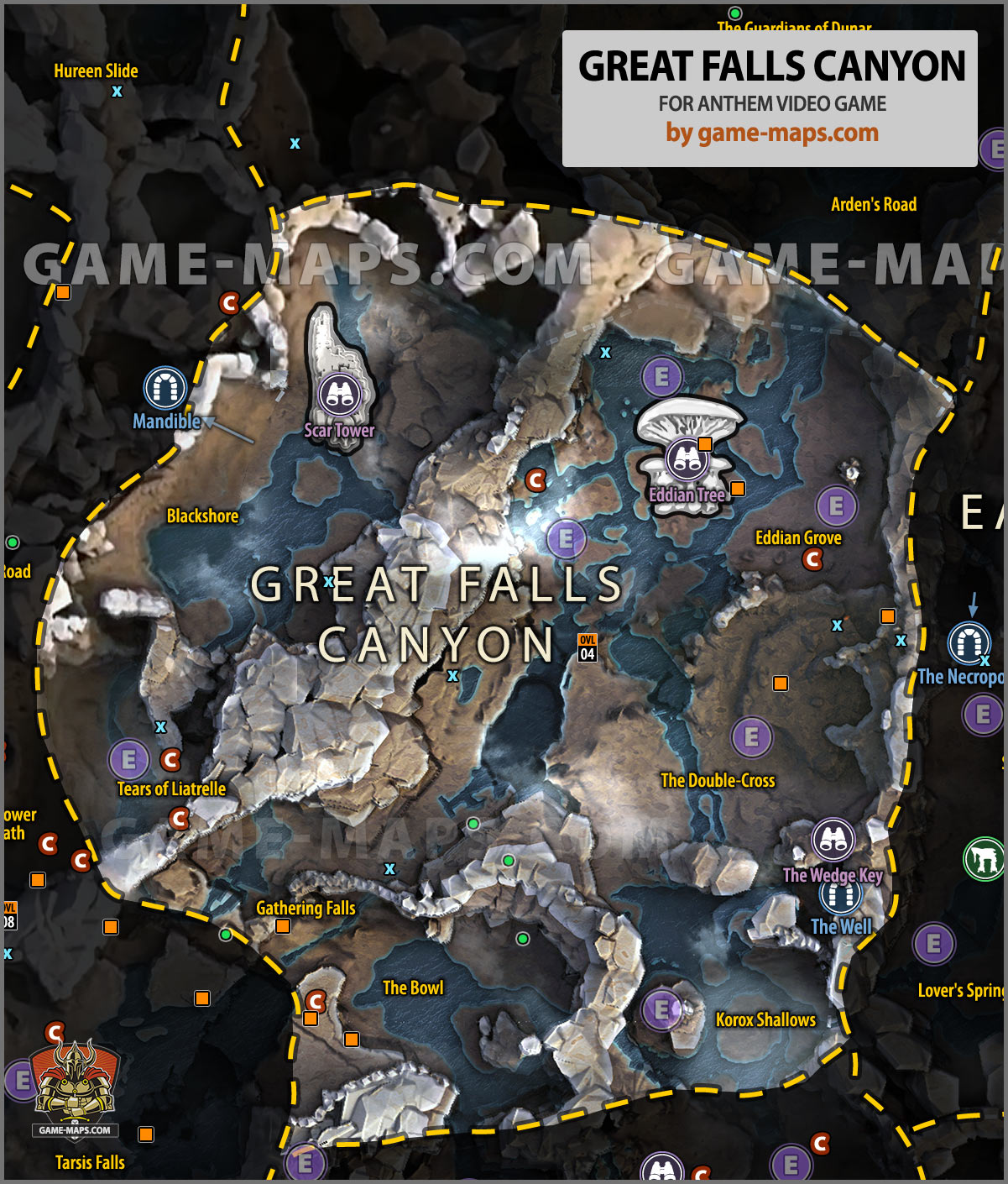 Great Falls Canyon Map Anthem Game Game Maps Com