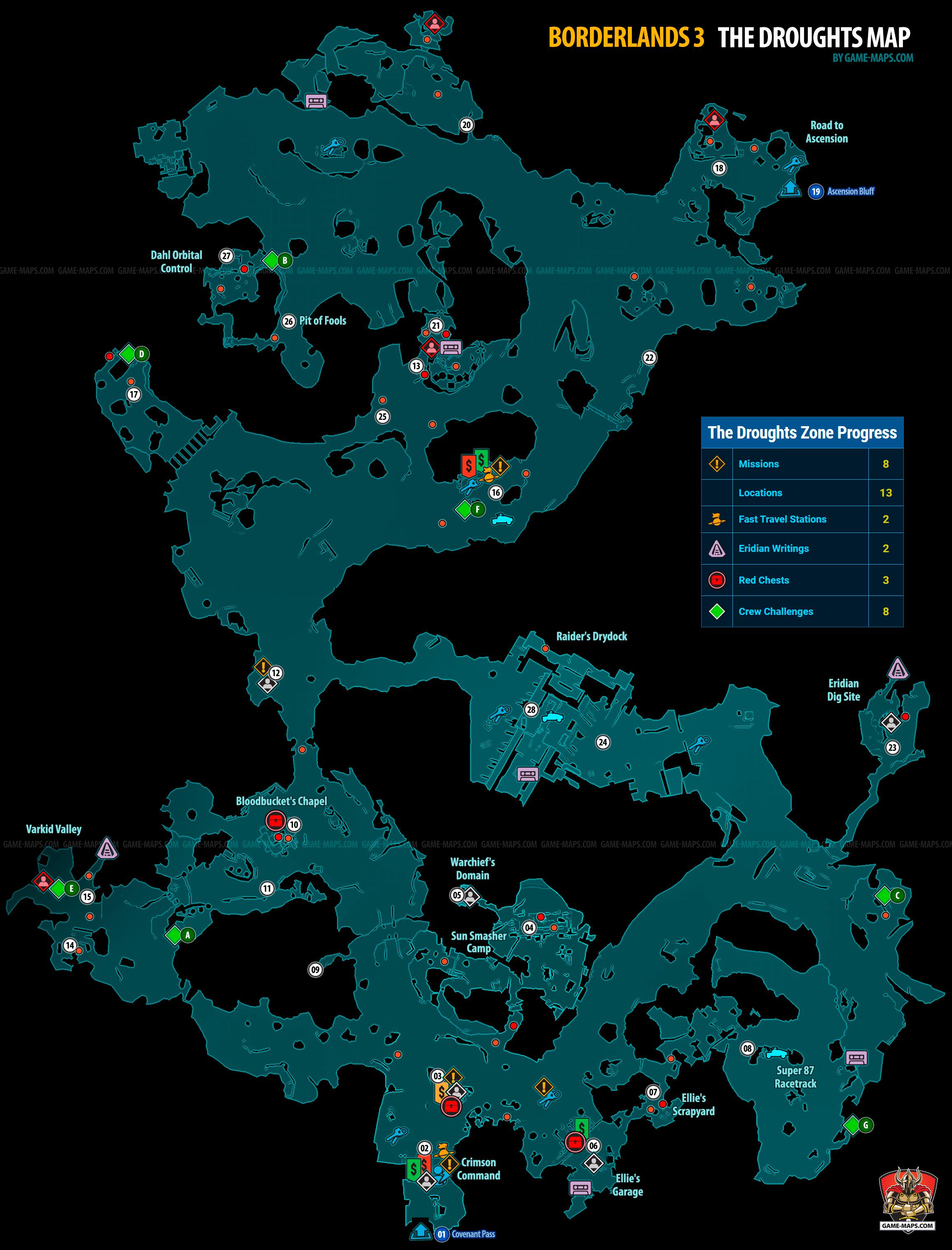 The Droughts Map - Borderlands 3 The Droughts Map on Pandora Planet for Borderlands 3