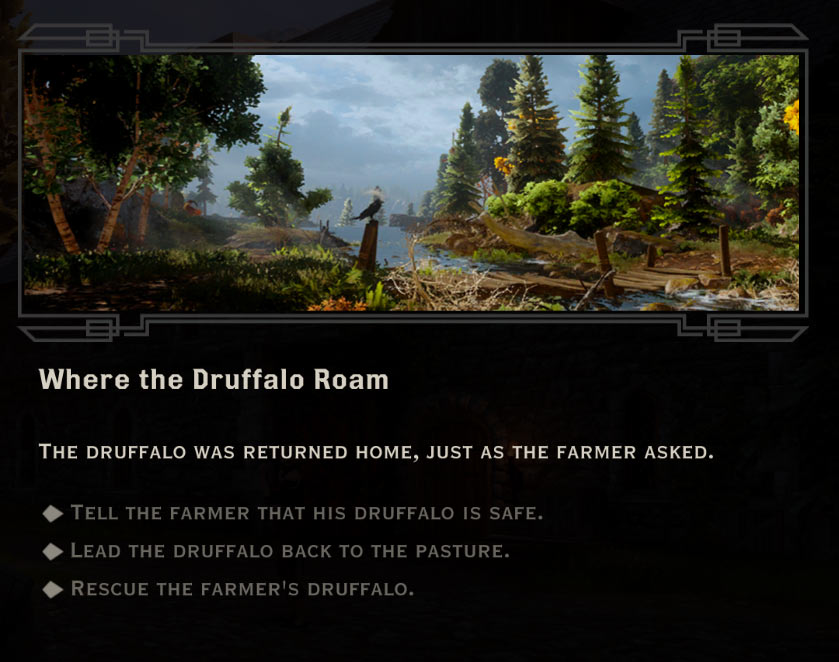 Where the Druffalo Roam Quest in Dragon Age: Inquisition