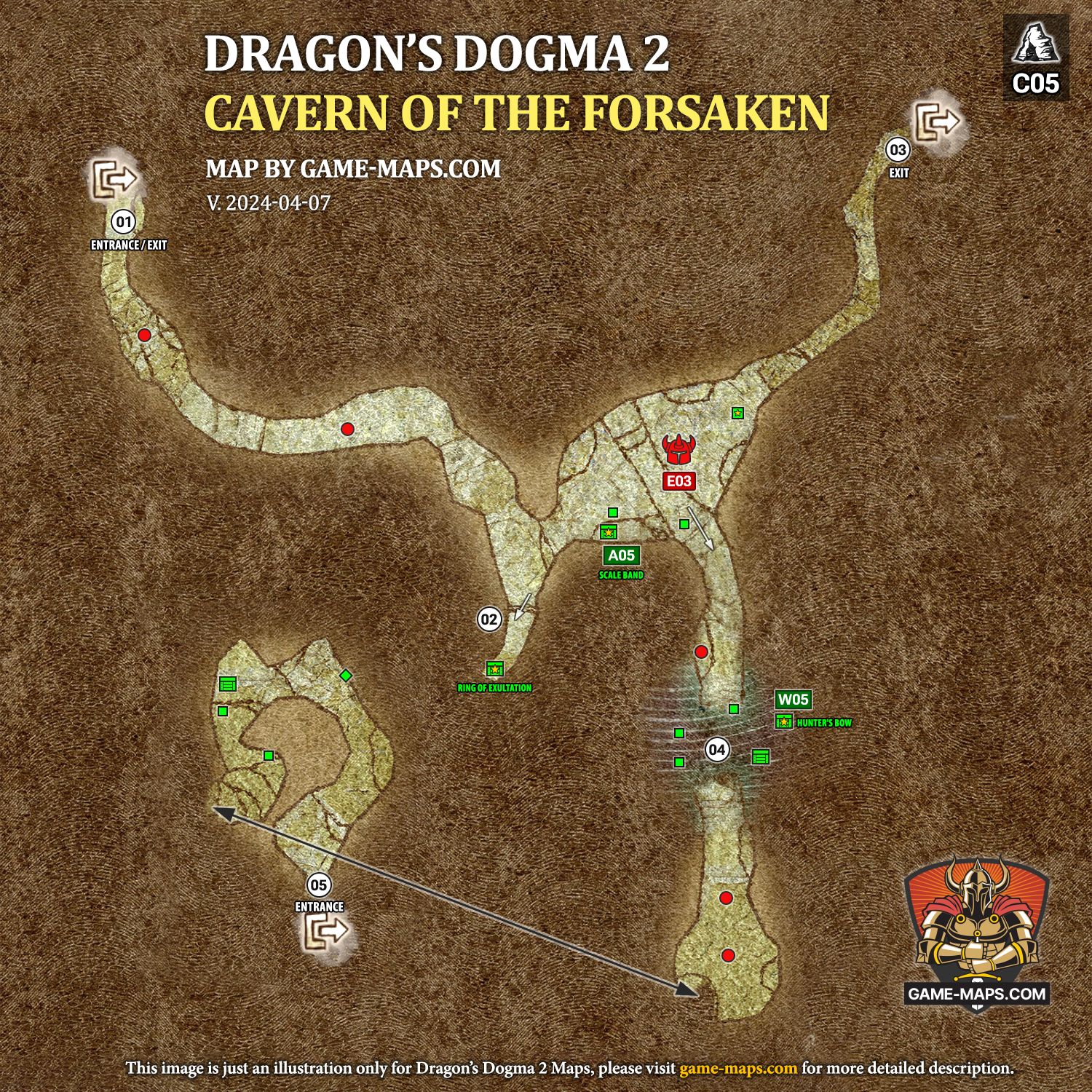 Map of Cavern of the Forsaken Cave in Dragon's Dogma 2