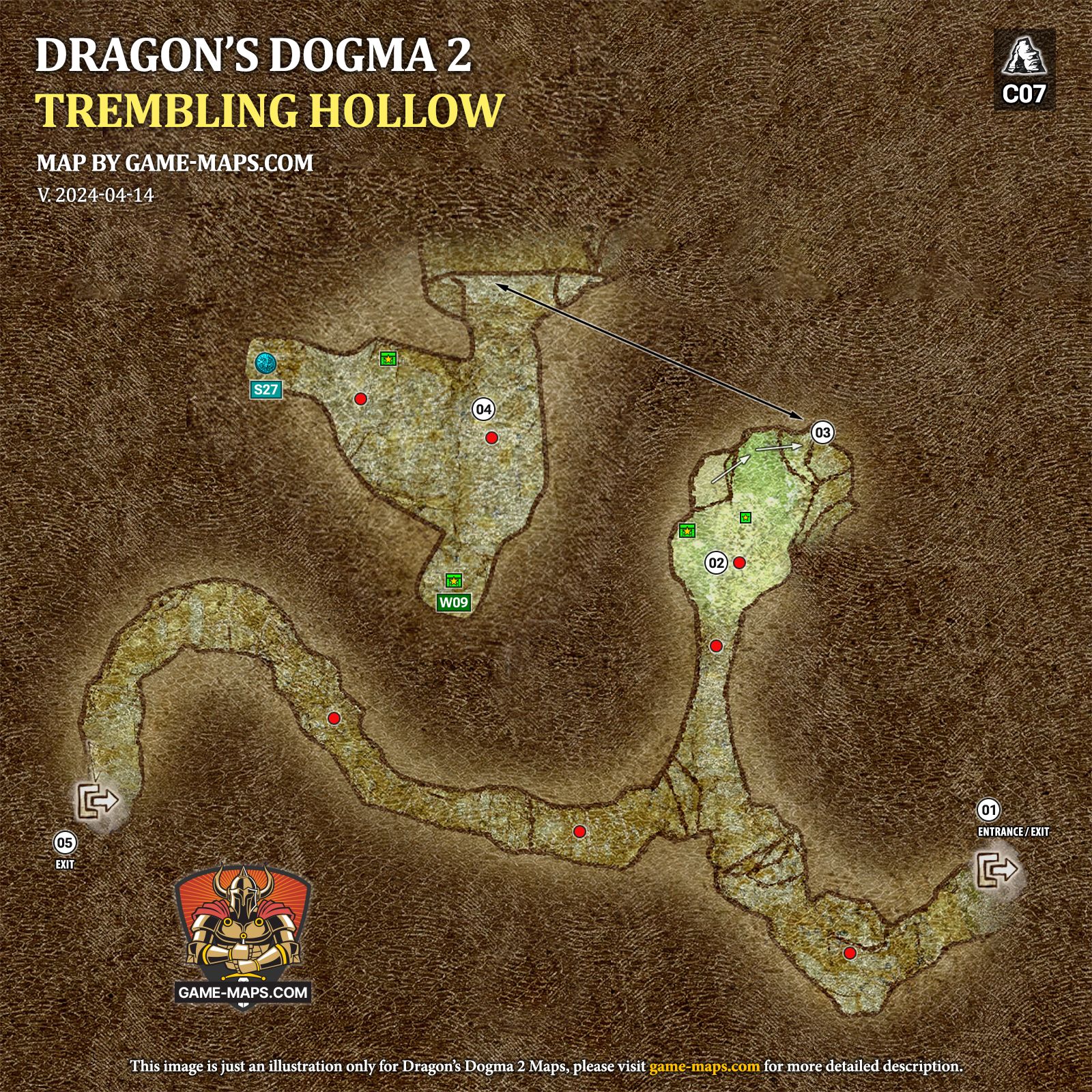 Map of Trembling Hollow Cave in Dragon's Dogma 2