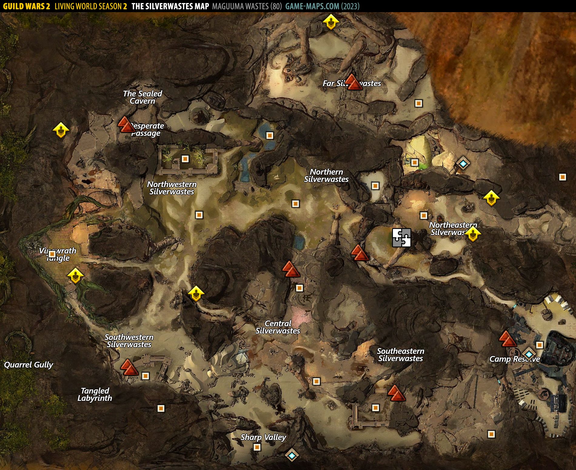 The Silverwastes Map Guild Wars 2