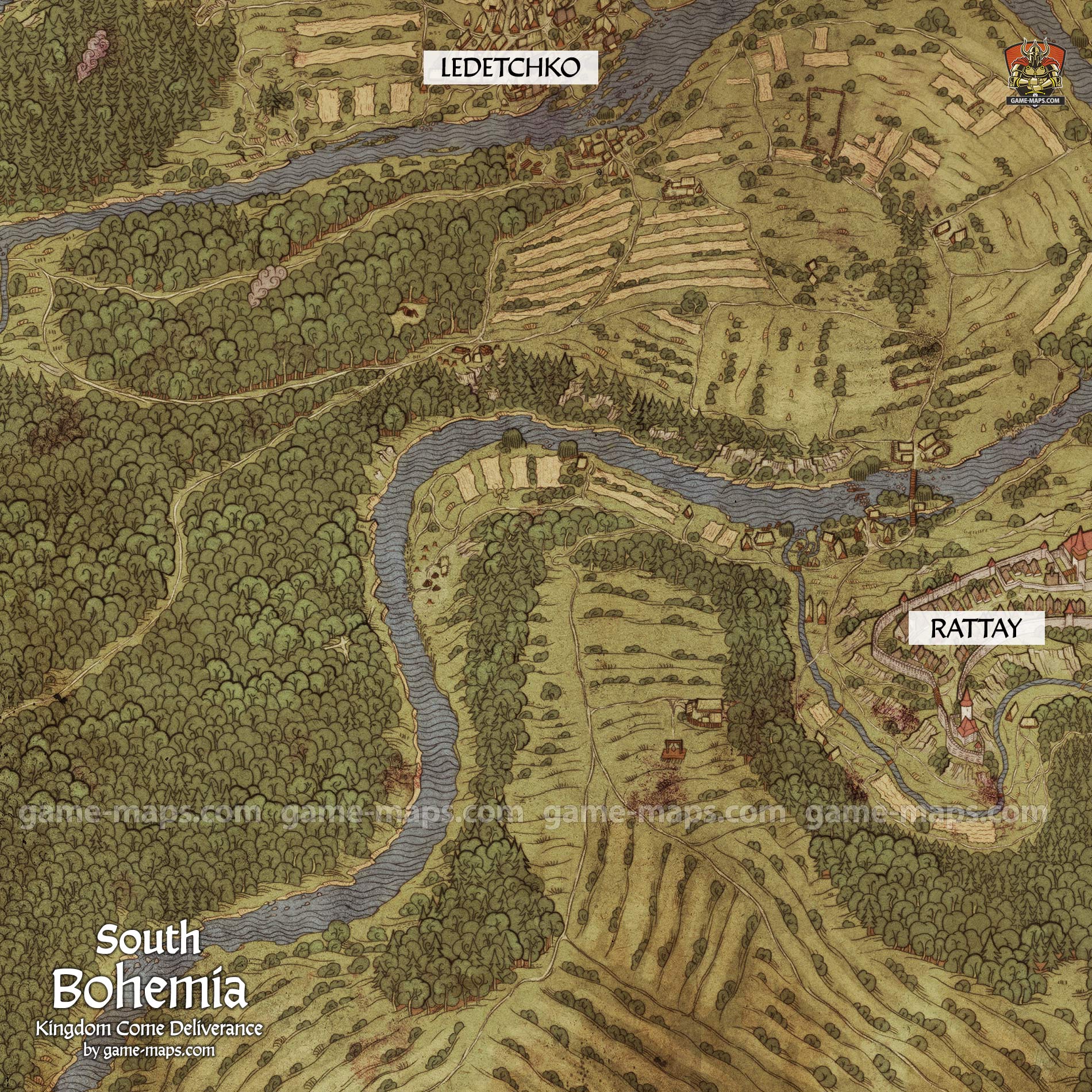 South Bohemia Map for Kingdom Come deliverance