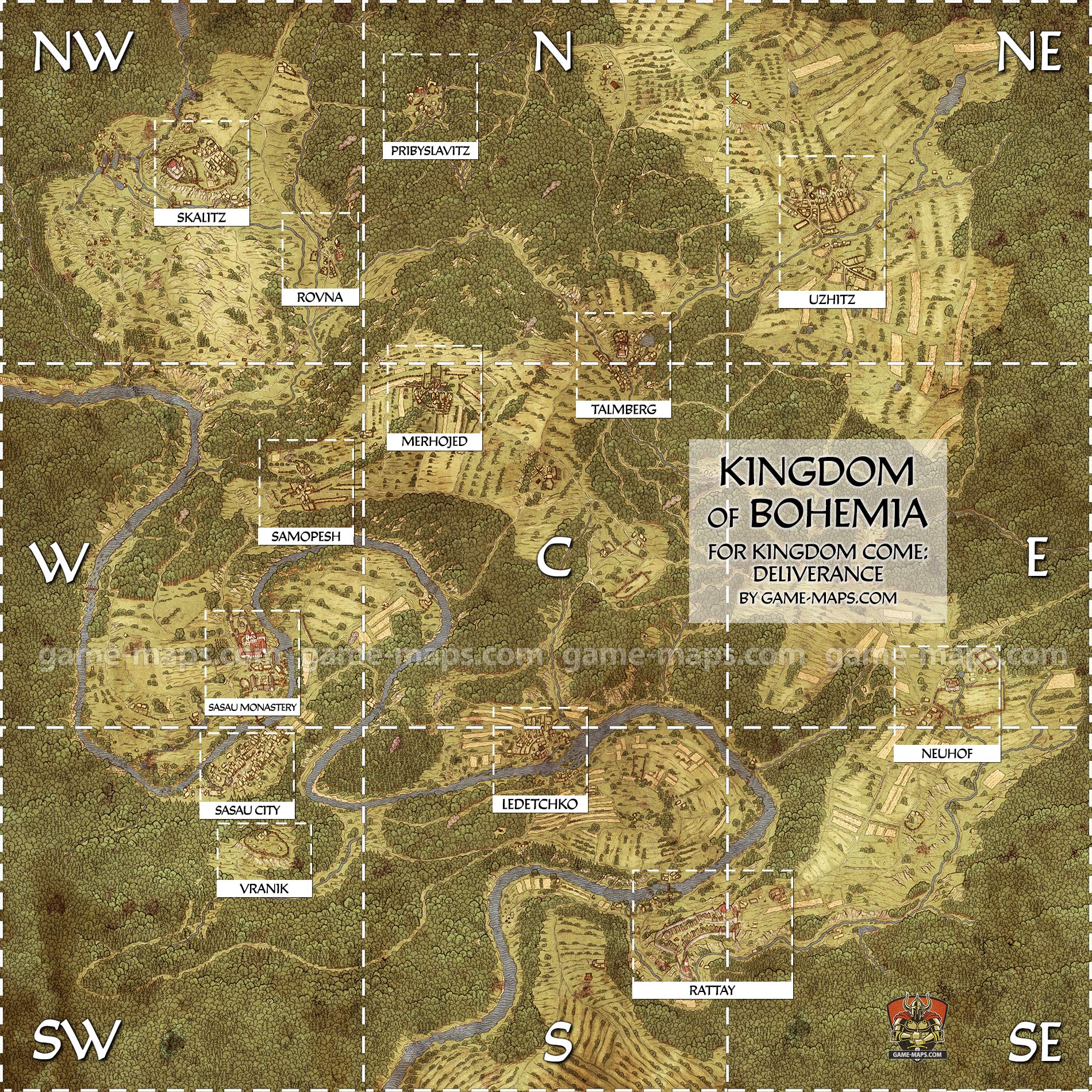 Bohemia - World Map for Kingdom Come Deliverance