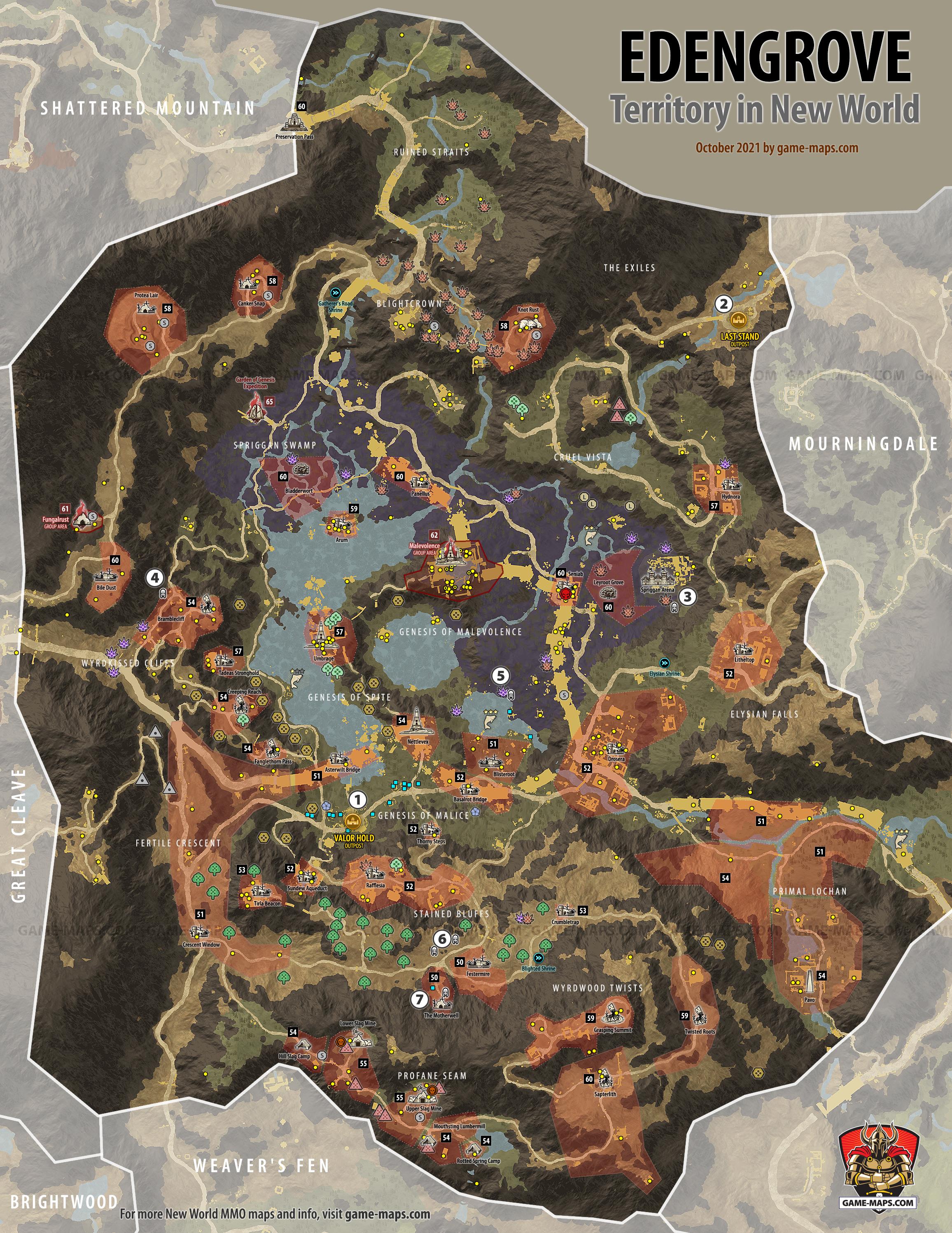 Edengrove Territory Map for New World MMO