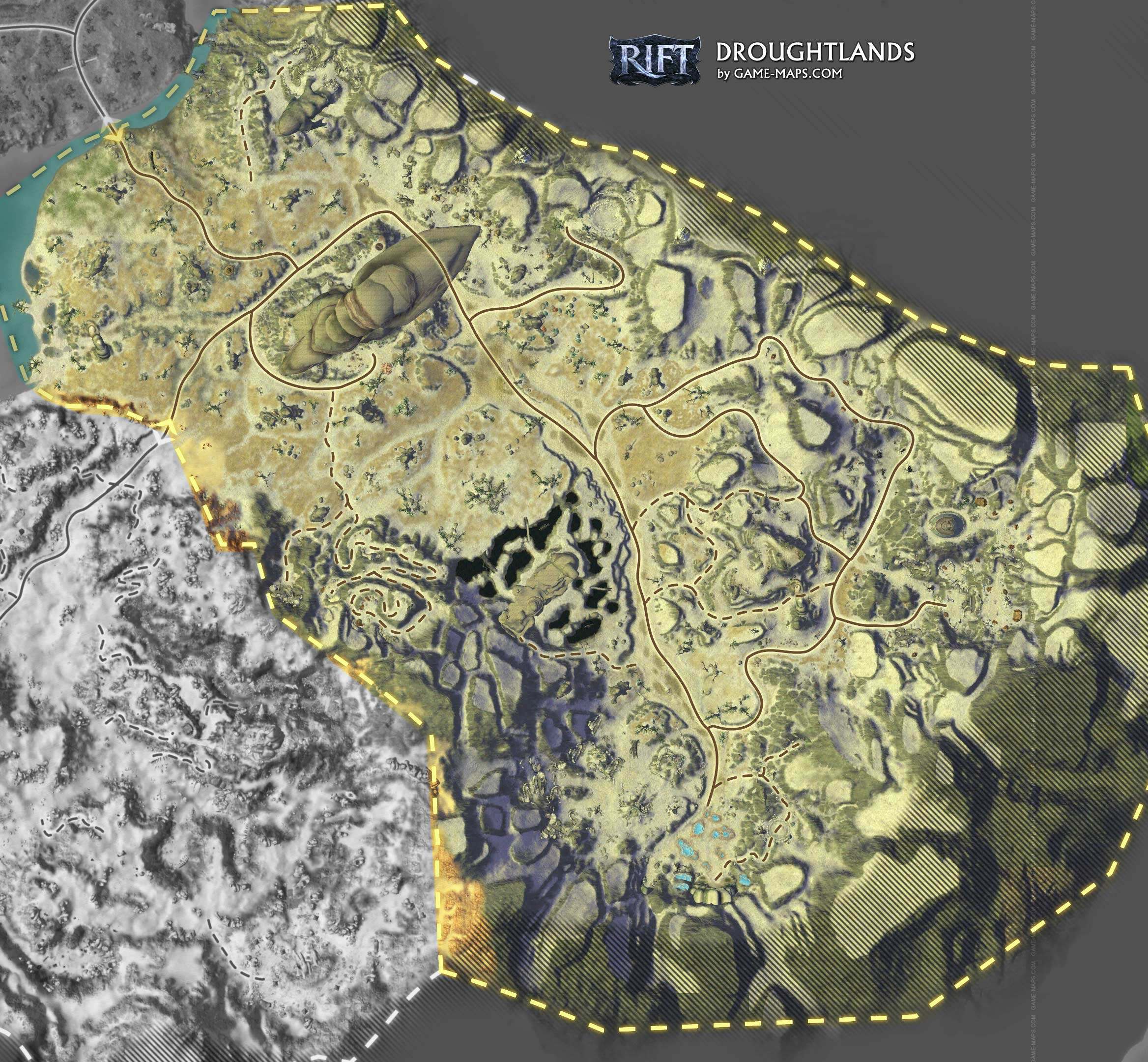 Map of Droughtlands Zone in Rift