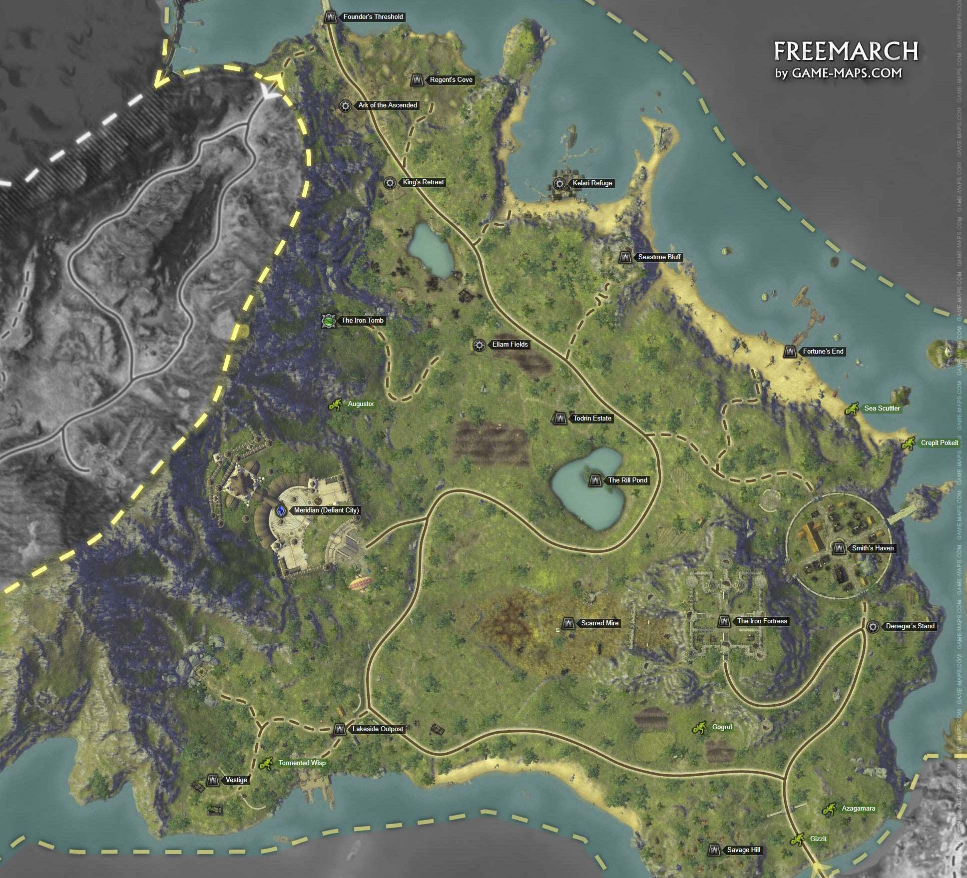 Map of Freemarch Zone in Rift