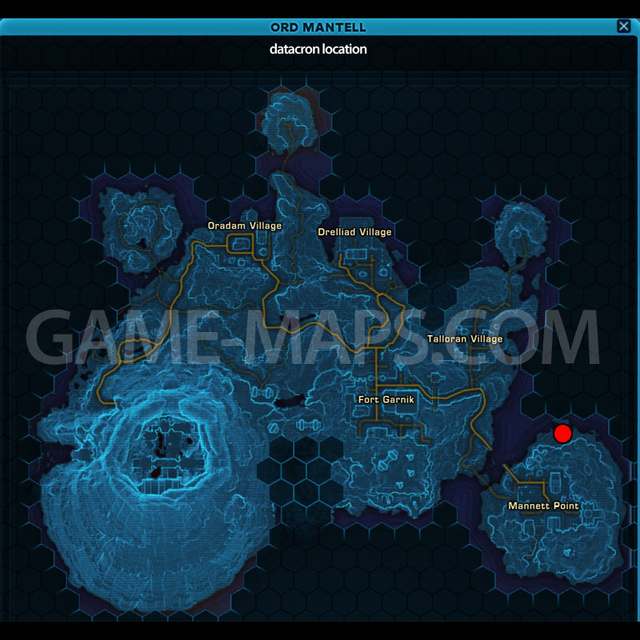 Datacron 14 Location Map Star Wars: The Old Republic